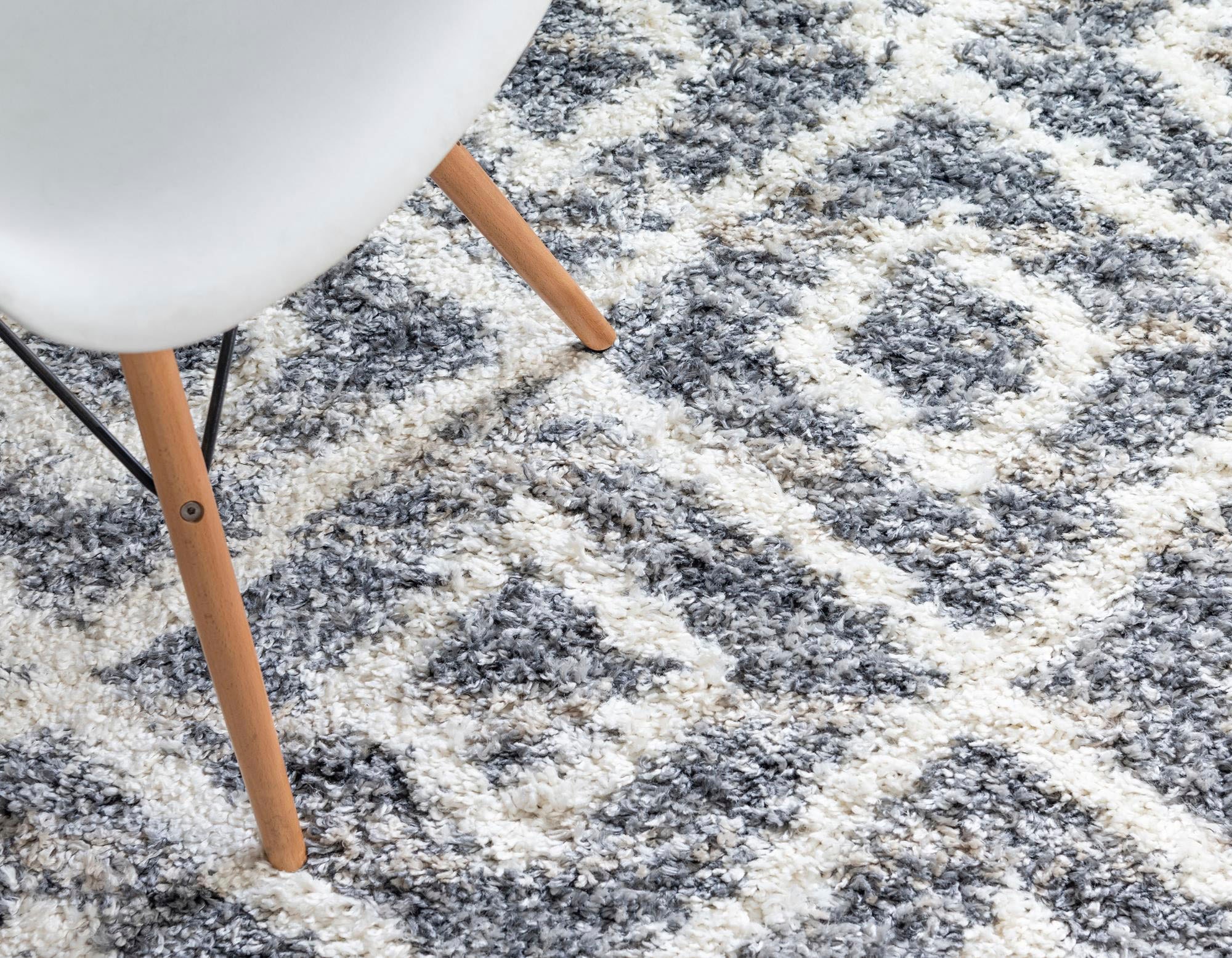 Myflair Möbel & Accessoires Hochflor-Teppich »Top Shag, LAGERRÄUMUNG!« rechteckig 32 mm Höhe gewebt, Rauten Design, melierte Optik, weich & kuschelig, mit Fransen