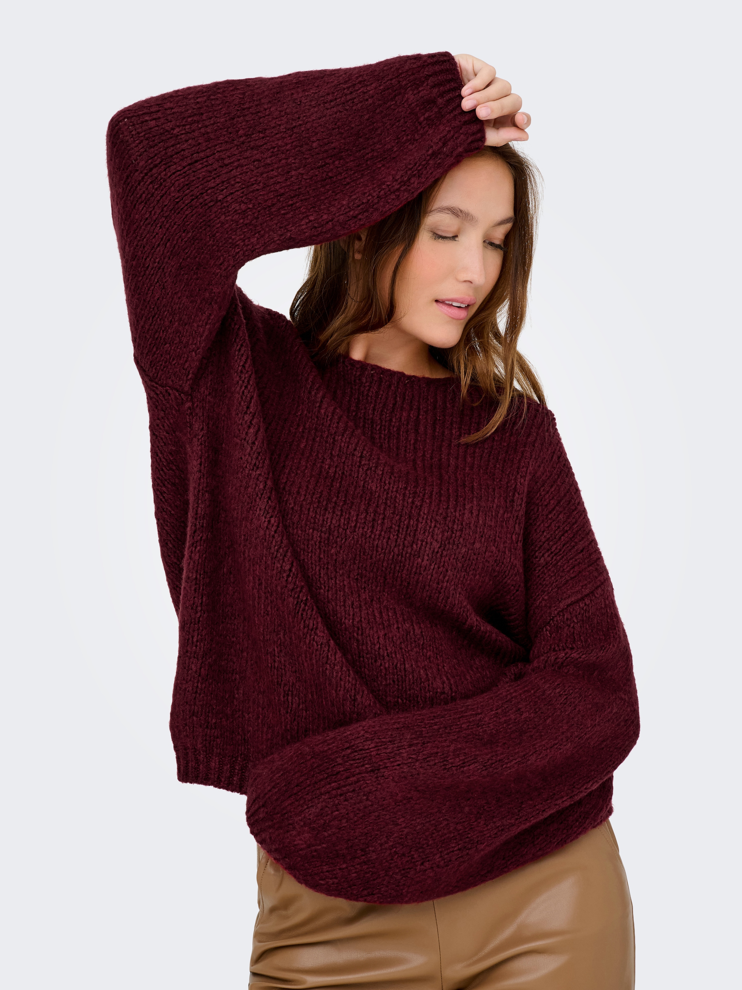 JDY V-Ausschnitt-Pullover »JDYDINEA L/S REVERSIBLE PULLOV. KNT NOOS« Kunstfaser, regular fit