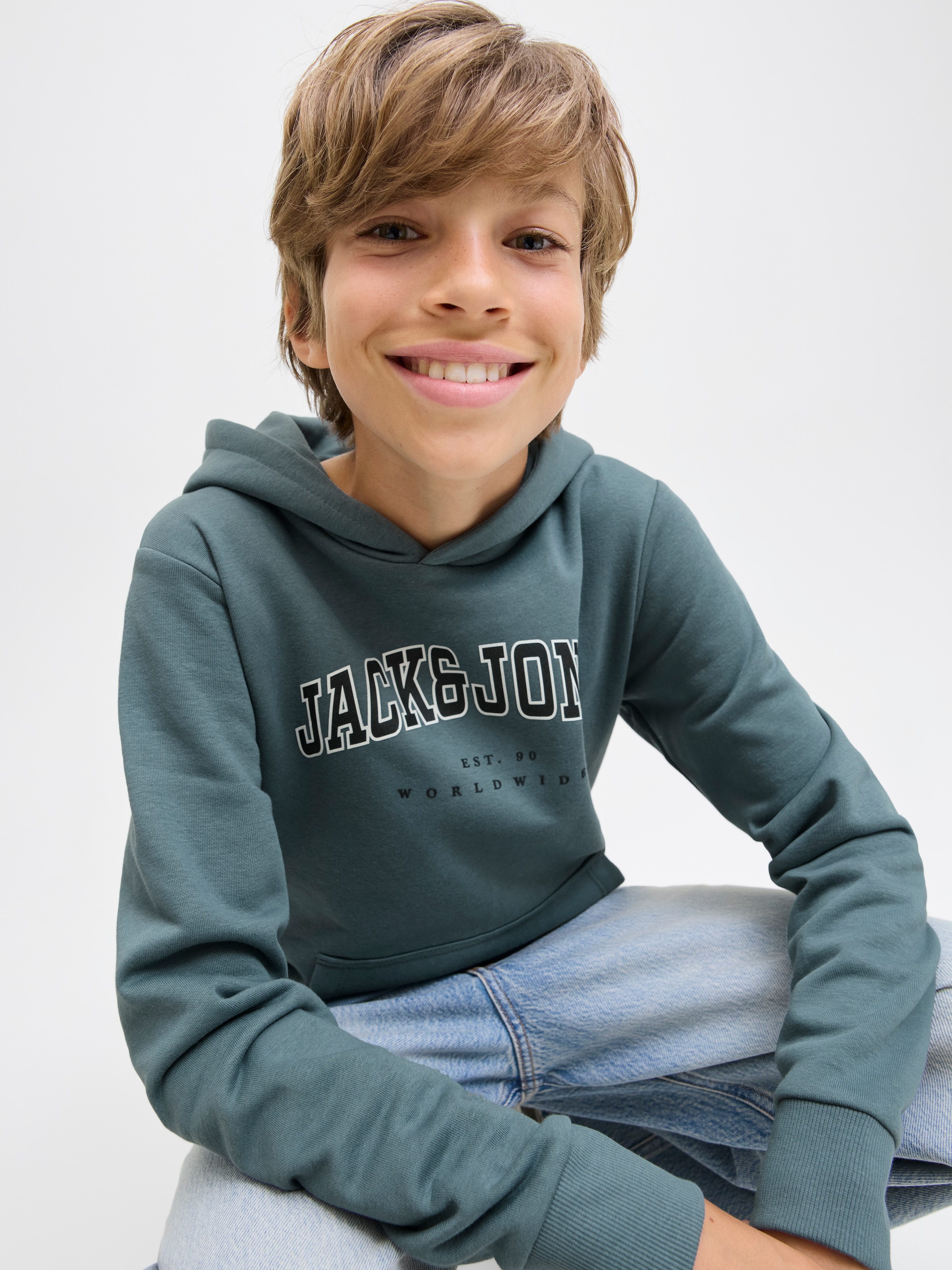 Jack & Jones Junior Kapuzensweatshirt »JJECALEB VARSITY SWEAT HOOD NOOS JNR«
