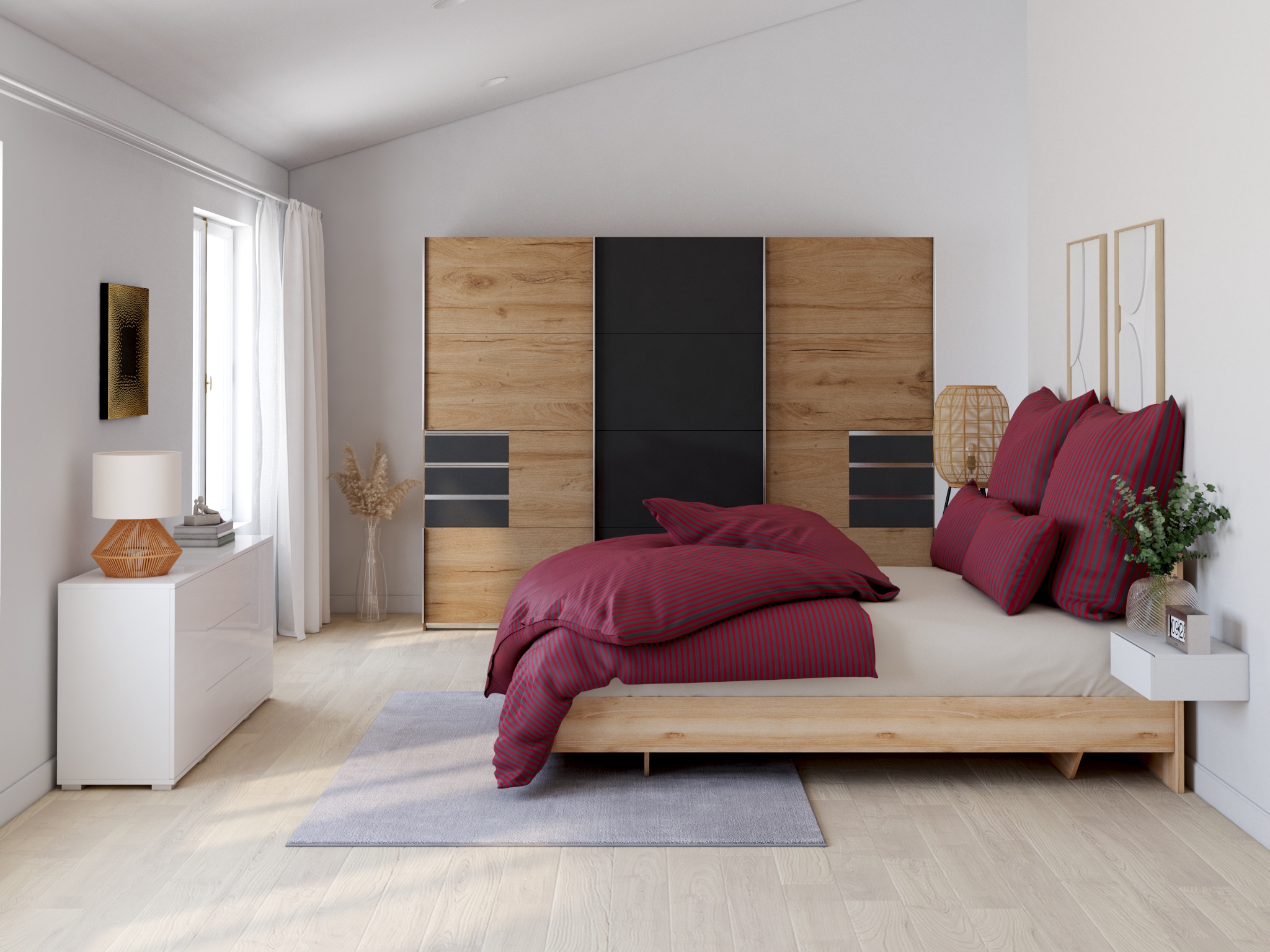 Bruno Banani Linge de lit »Jassen« 2 cuis tlg. moderne Bettwäsche aus Baumwolle, Bettwäsche mit Streifen-Design