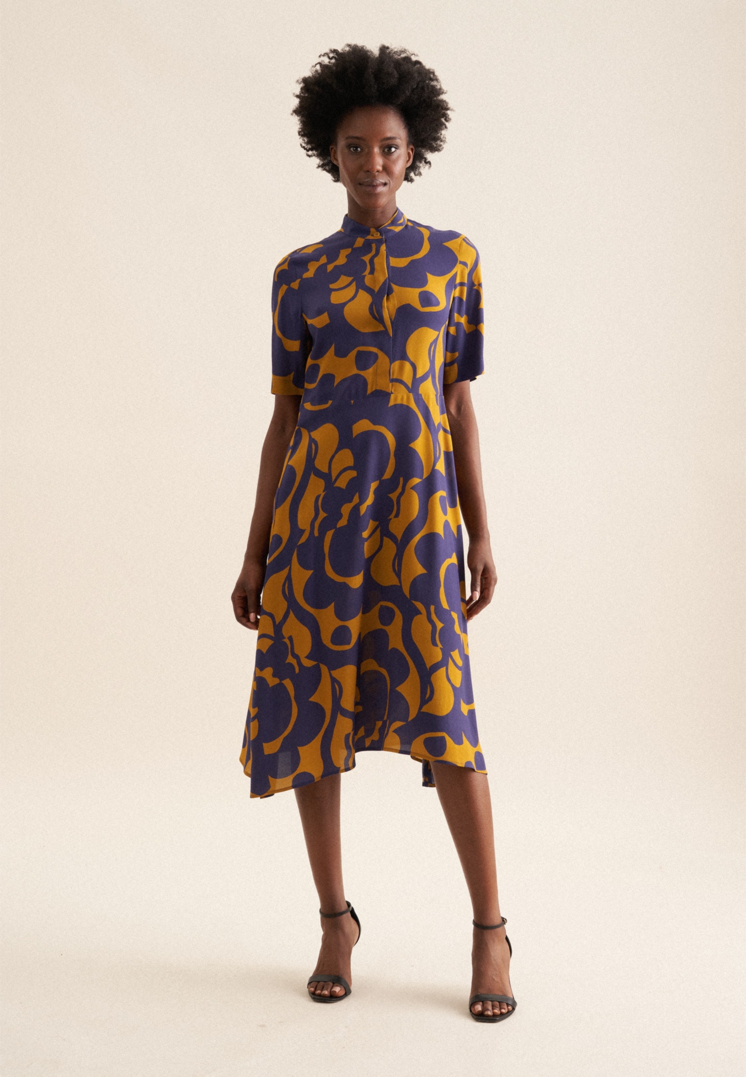 seidensticker Sommerkleid »Schwarze Rose« 1/2 Rundhals Geometrische Muster