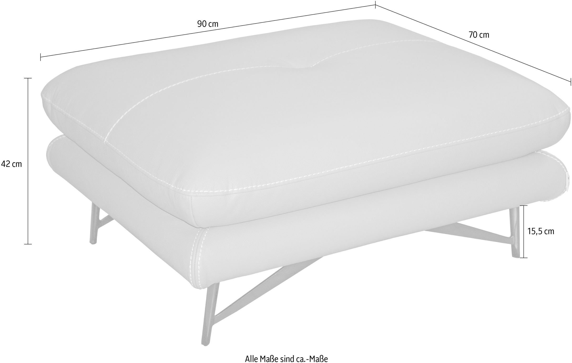CALIA ITALIA Hocker »Cezanne bequem und elegant, B/T 90/70cm, hochwertiger Designfuss«