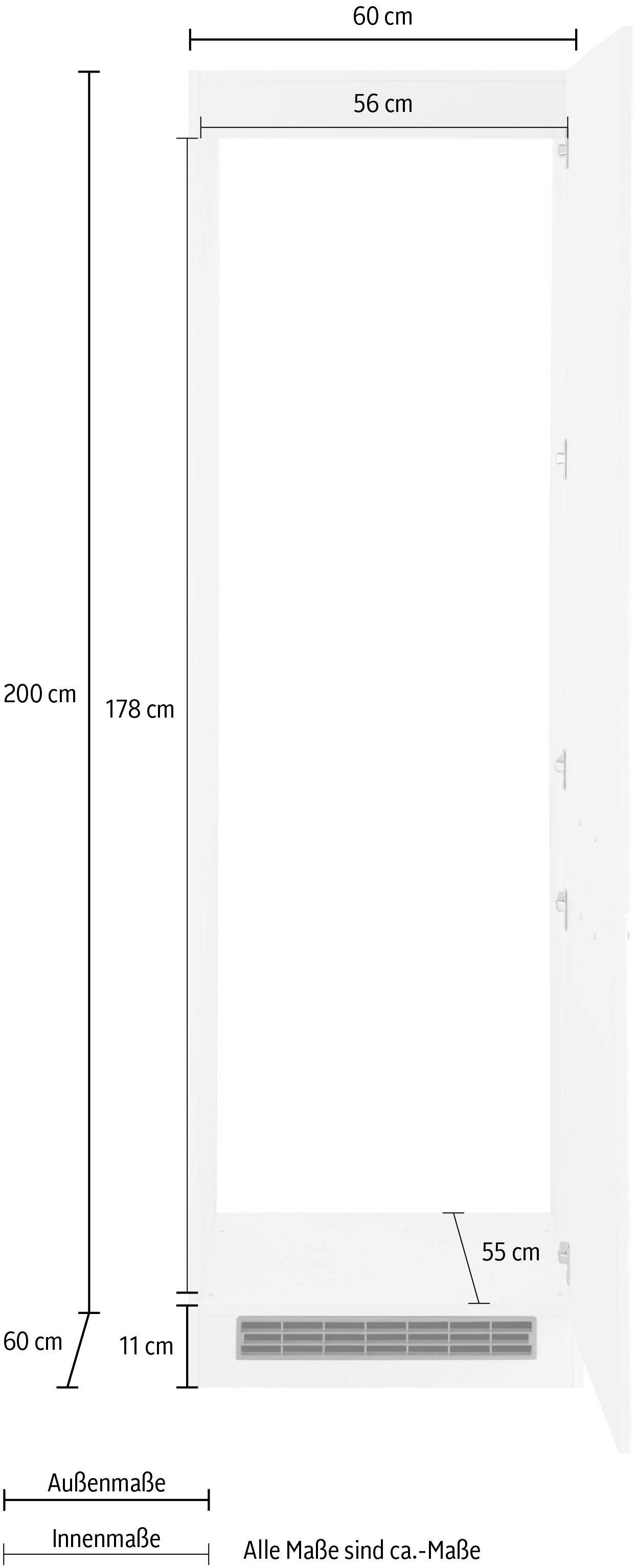 KOCHSTATION Armoire réfrigérée encastrable »KS-Kehl« pour combiné réfrigérateur/congélateur encastrable, hauteur niche 178 cm