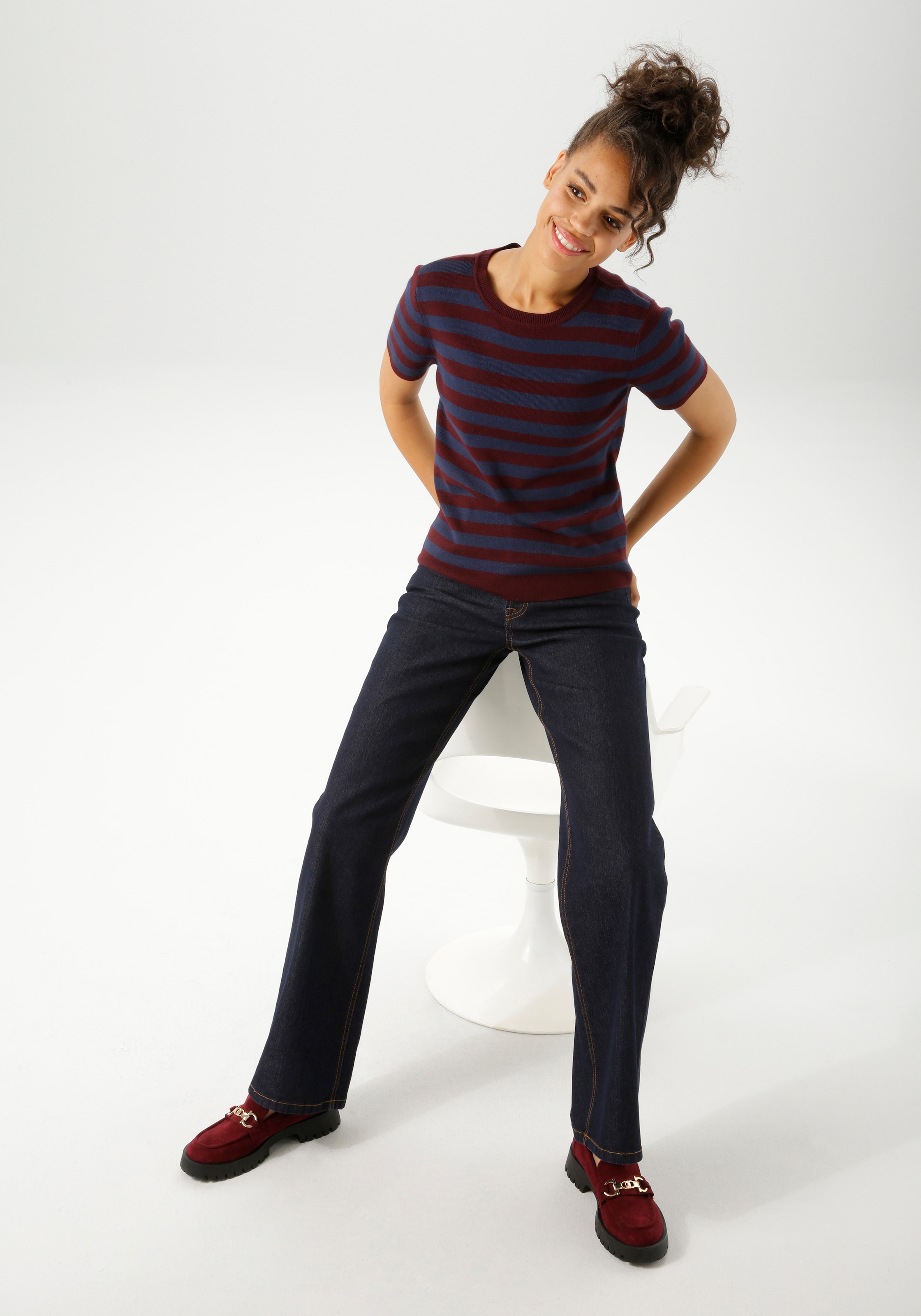 Aniston CASUAL Strickpullover im Streifen-Dessin