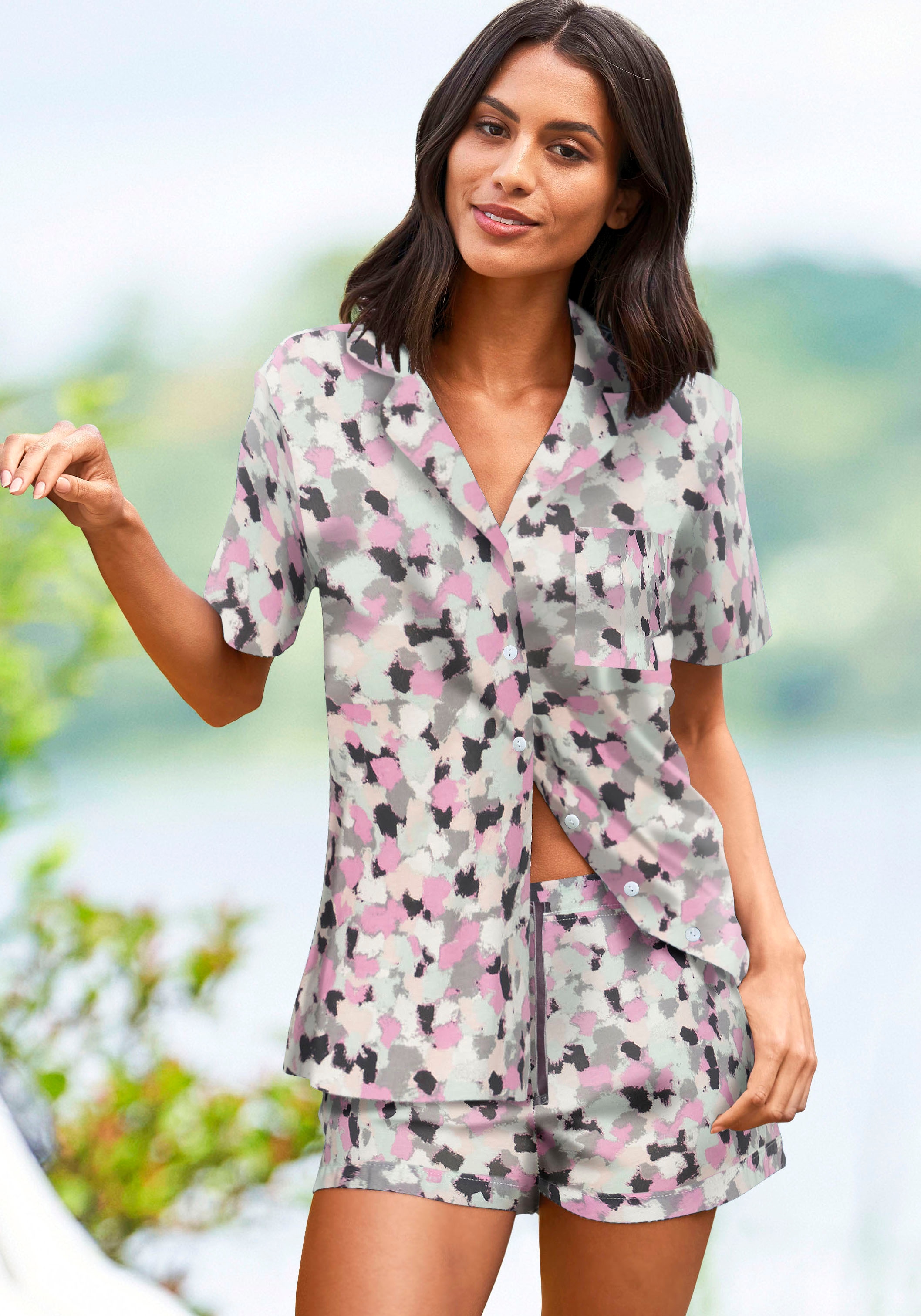 Vivance Dreams Shorty 2 tlg. mit Aquarell-Muster