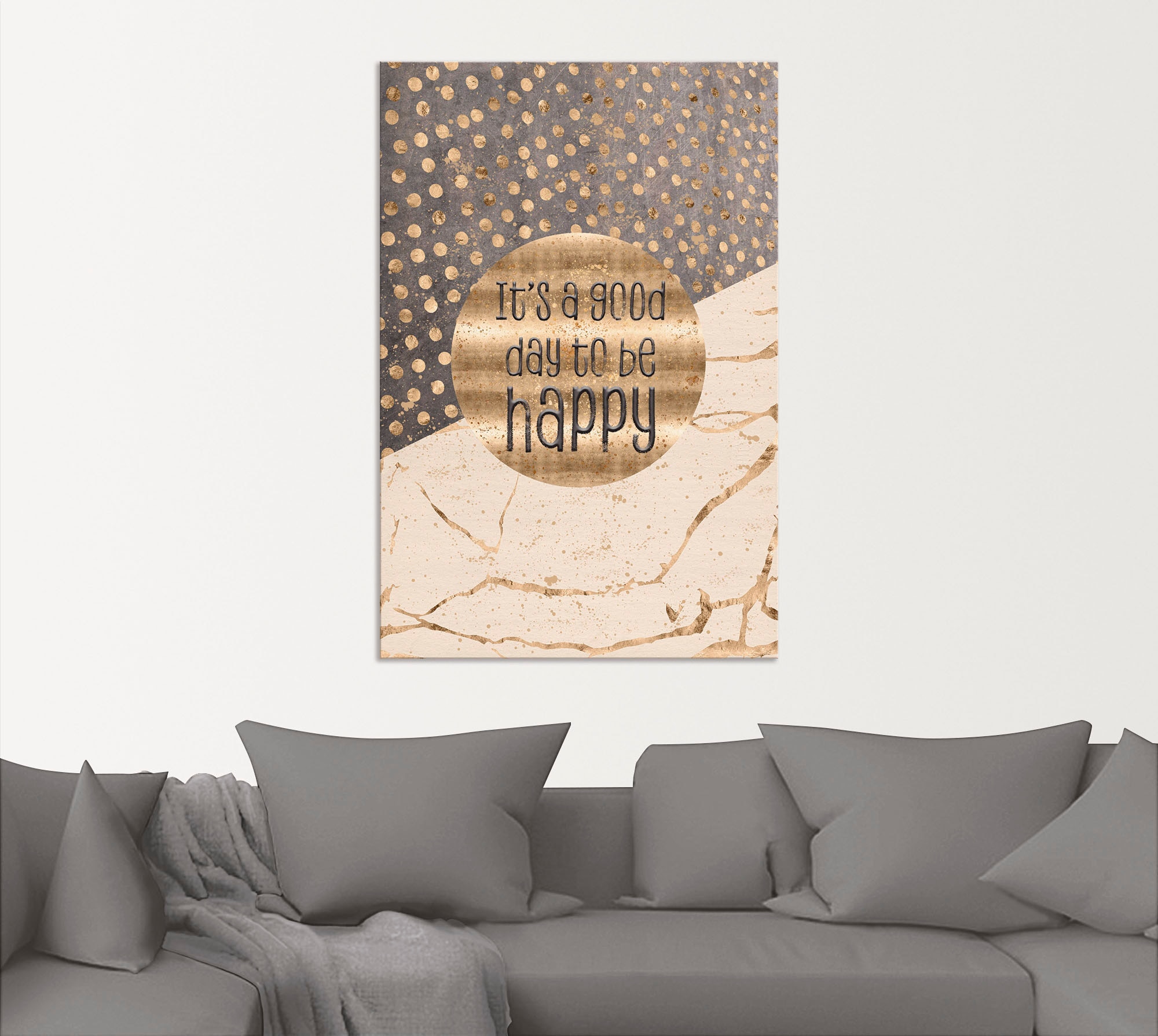 Artland Fresque murale »Ein guter Tag um glücklich zu sein« 1 cuis tlg. als Alubild, Leinwandbild, Poster in verschied. Grössen