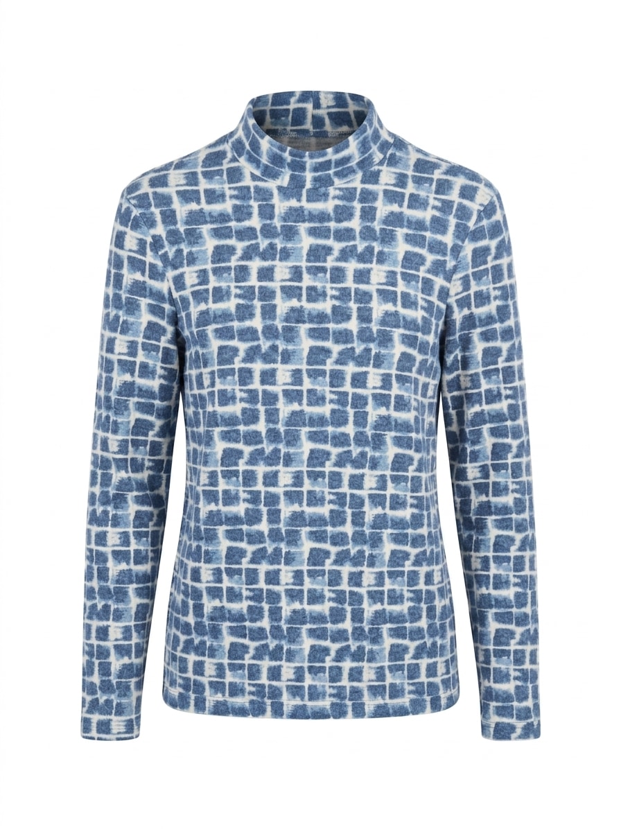 Seidel Moden Pull à col montant Langarm-Pullobver mit grafischem Muster - MADE IN GERMANY
