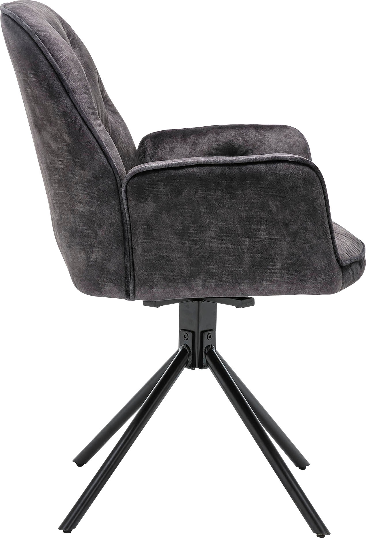 byLIVING Esszimmerstuhl »Sarina« (Set) 2er-Set, hochwertiger Vintage-Samt Bezug mit Steppung, 360Grad drehbar