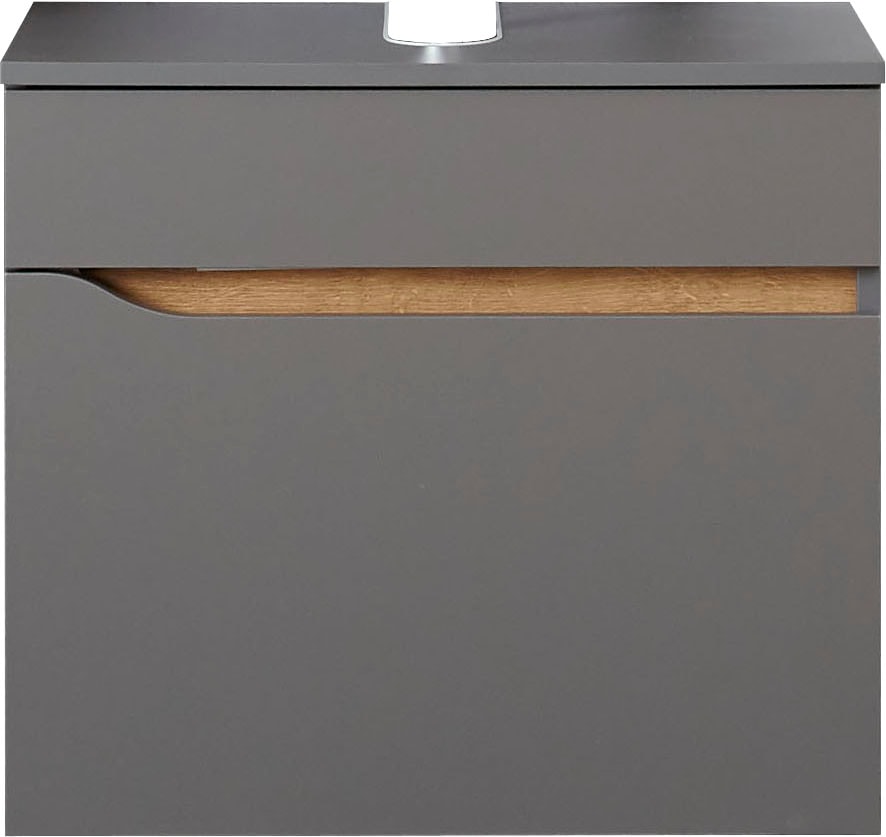 Saphir Armoire sous lavabo »Quickset Unterbeckenschrank, 60 cm breit, 1 Schublade« meuble sous-lavabo avec découpe siphon, sans lavabo, sans poignées