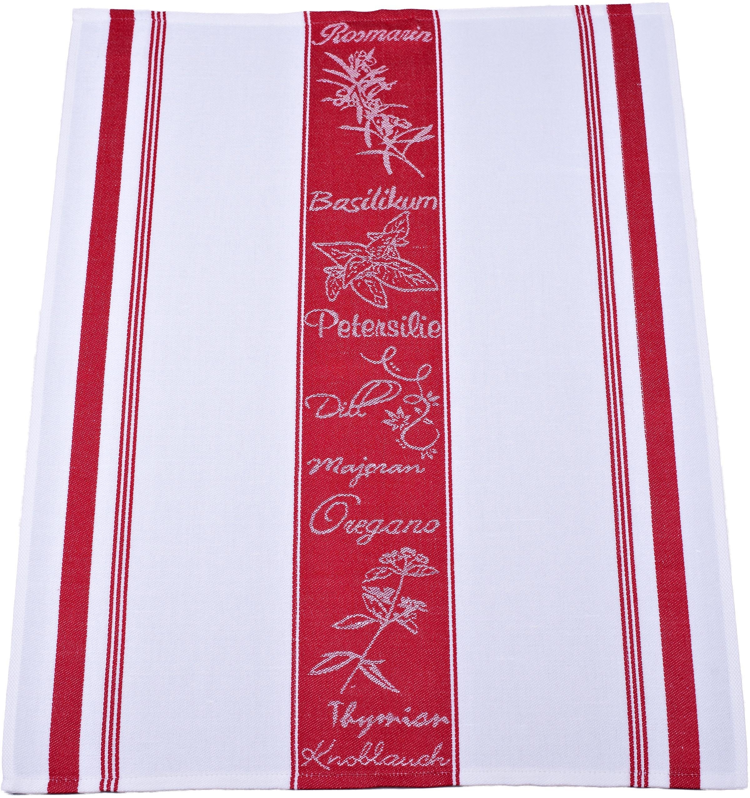 ROSS Chiffon à vaisselle »Exclusiv« 1x torchon de cuisine en éponge (rayé) et 2 torchons (herbes de jardin)