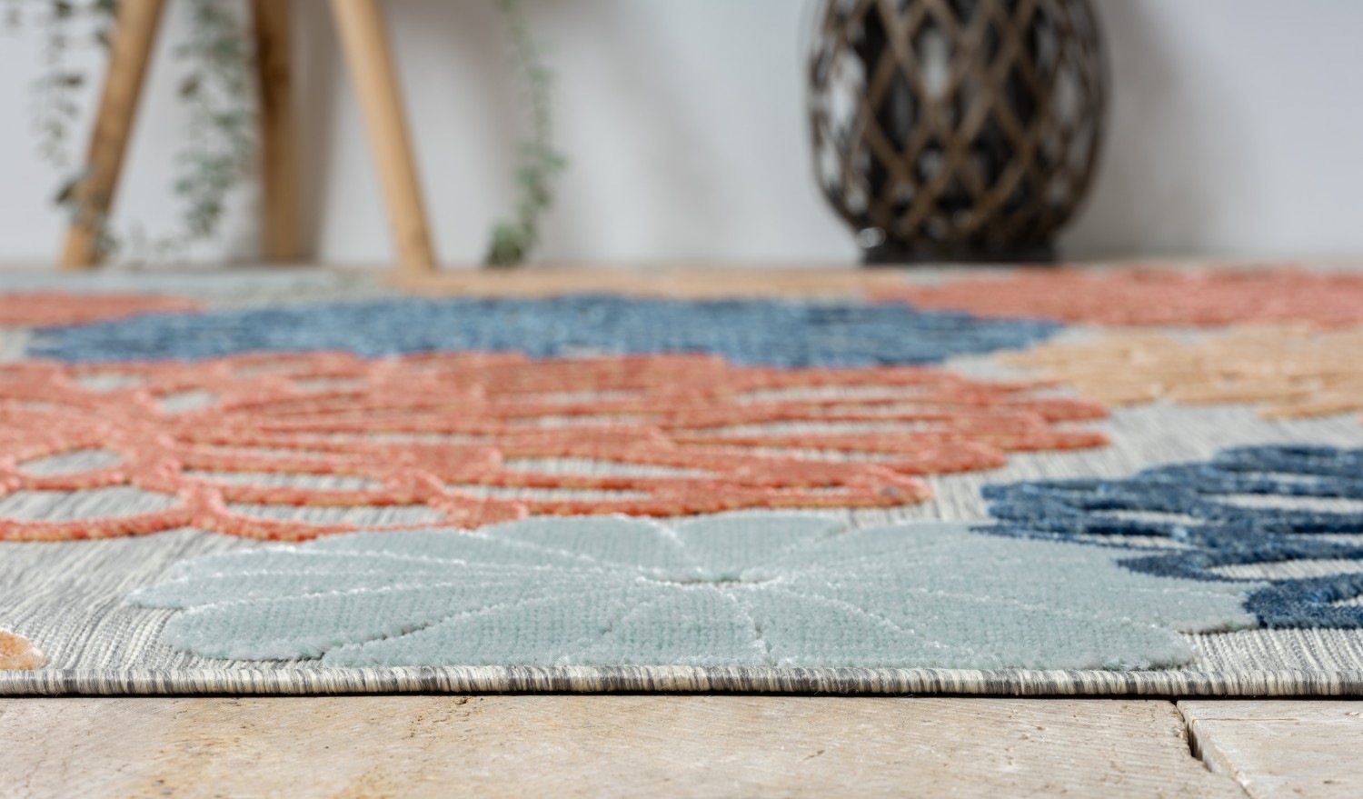 Myflair Möbel & Accessoires Teppich »Bloom, LAGERRÄUMUNG!« rechteckig 8 mm Höhe Blumen Motiv, Hoch-Tief Effekt, Outdoor geeignet, Balkon, Terrasse