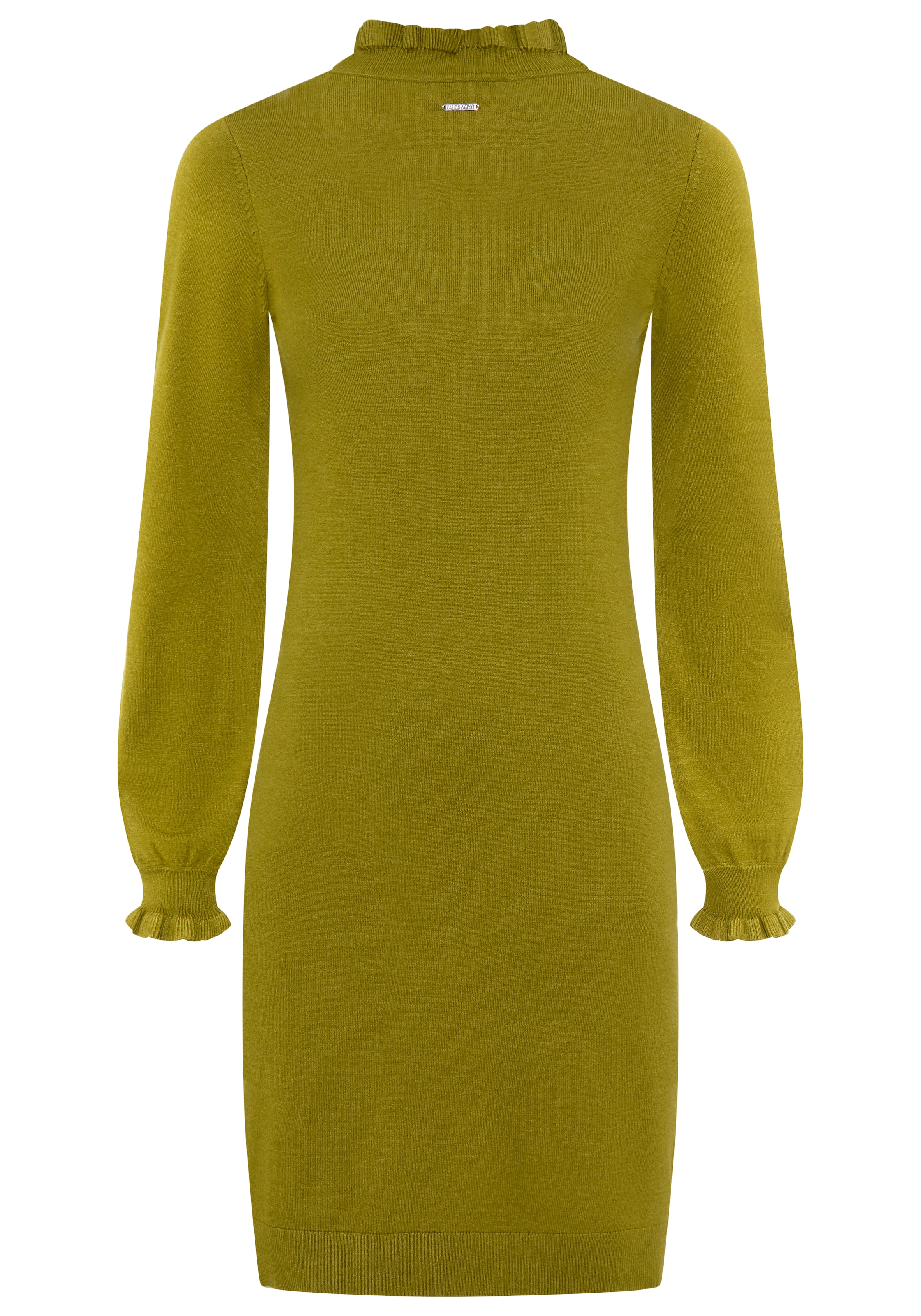 Laura Scott Strickkleid Ohne Taschen aus Viskosemischung mit femininem Rüschendetail