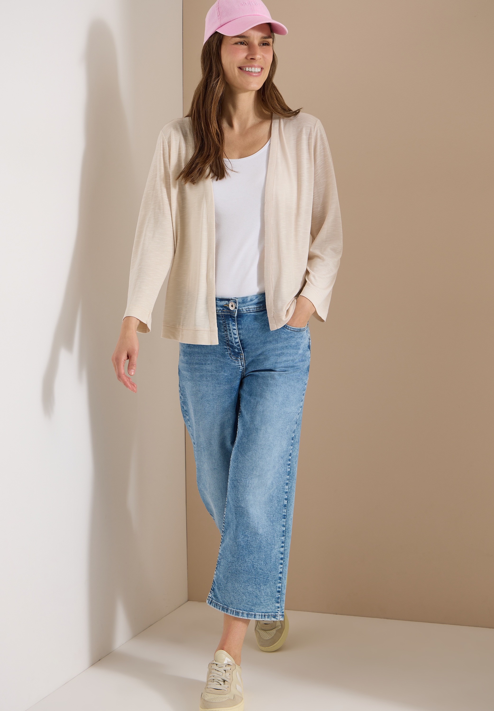 Cecil 3/4-Arm-Shirt Offene Jacke in Unifarbe mit 3/4-Arm