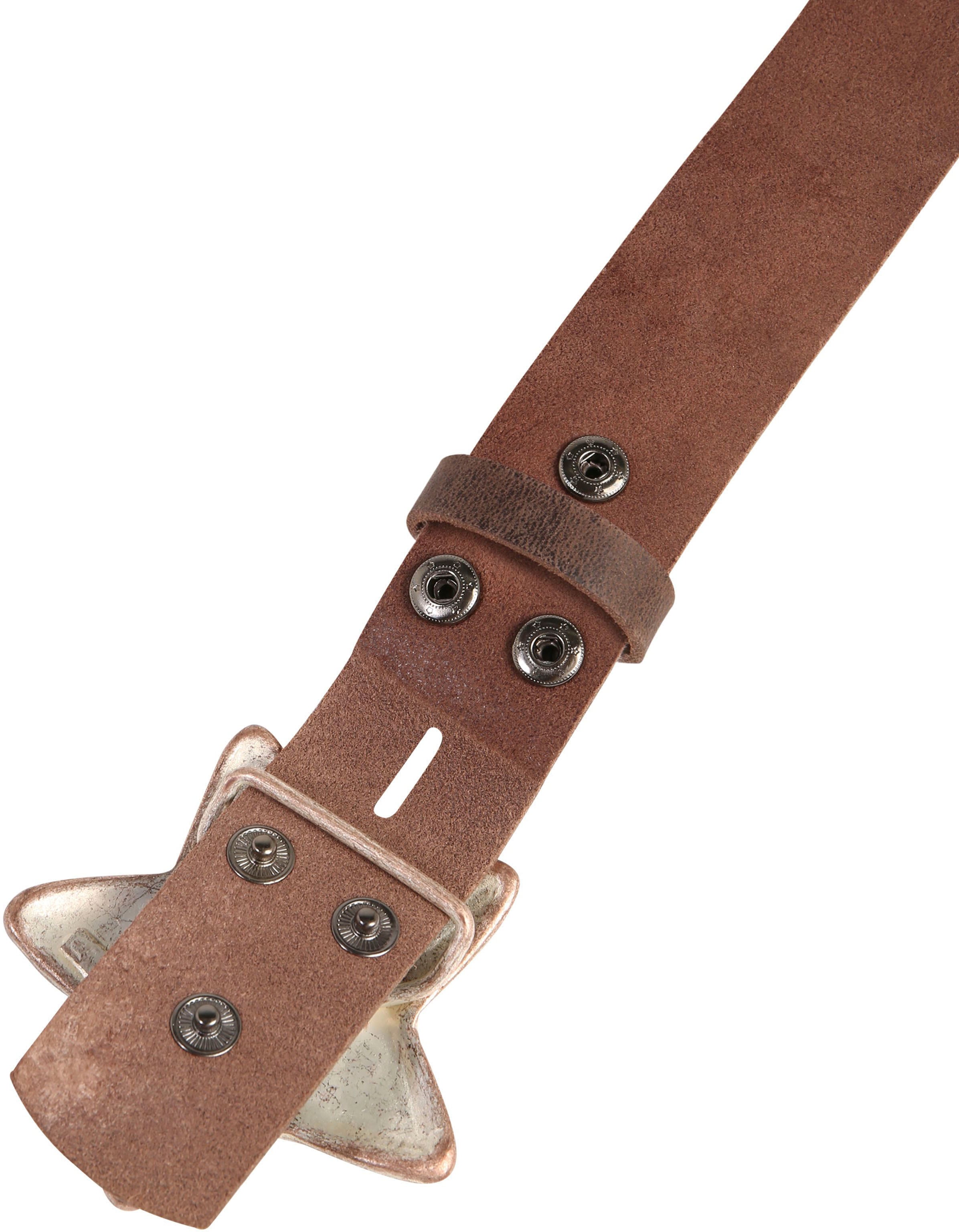 Rettungsring Gürtel Ledergürtel mit Koppelschliesse im Stern-Design