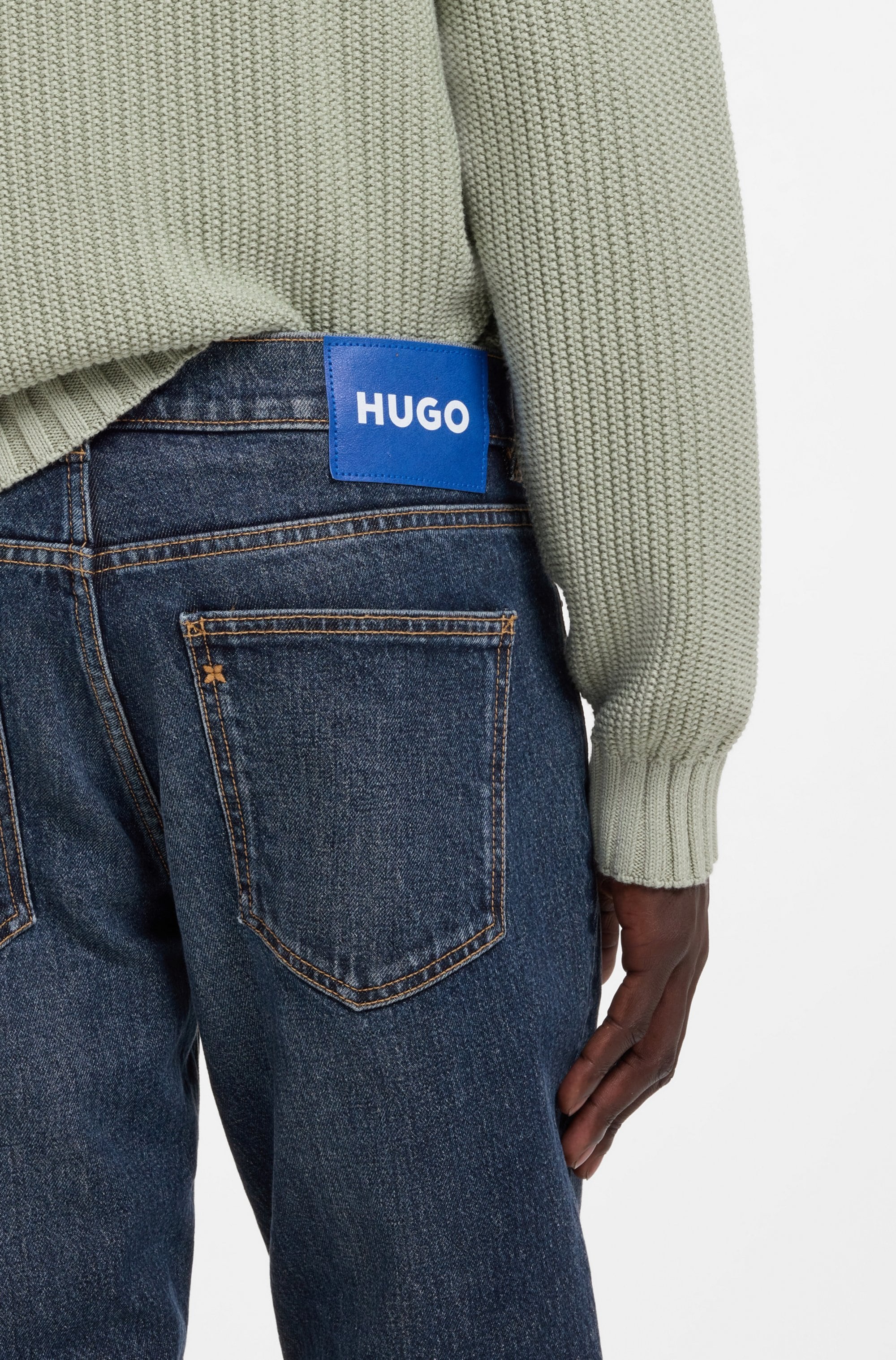 HUGO Blue Tapered-fit-Jeans »Brody« mit Stone-washed-Finish