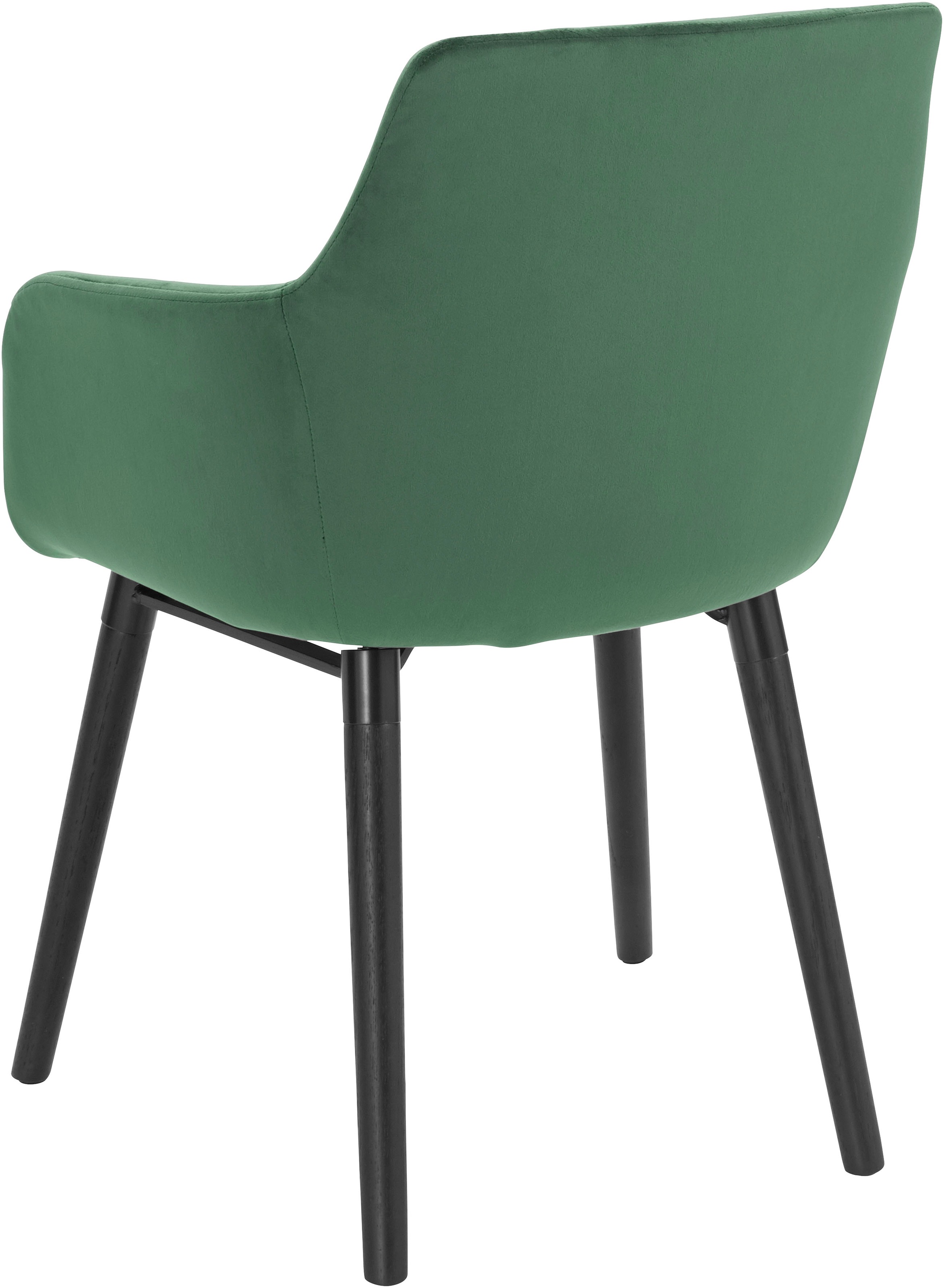 Home affaire Armlehnstuhl »Bradford« (Set) 1 Stk.(1 oder 2 Stück), Bezug in Samtsoff, Gestell aus Eiche Massivholz