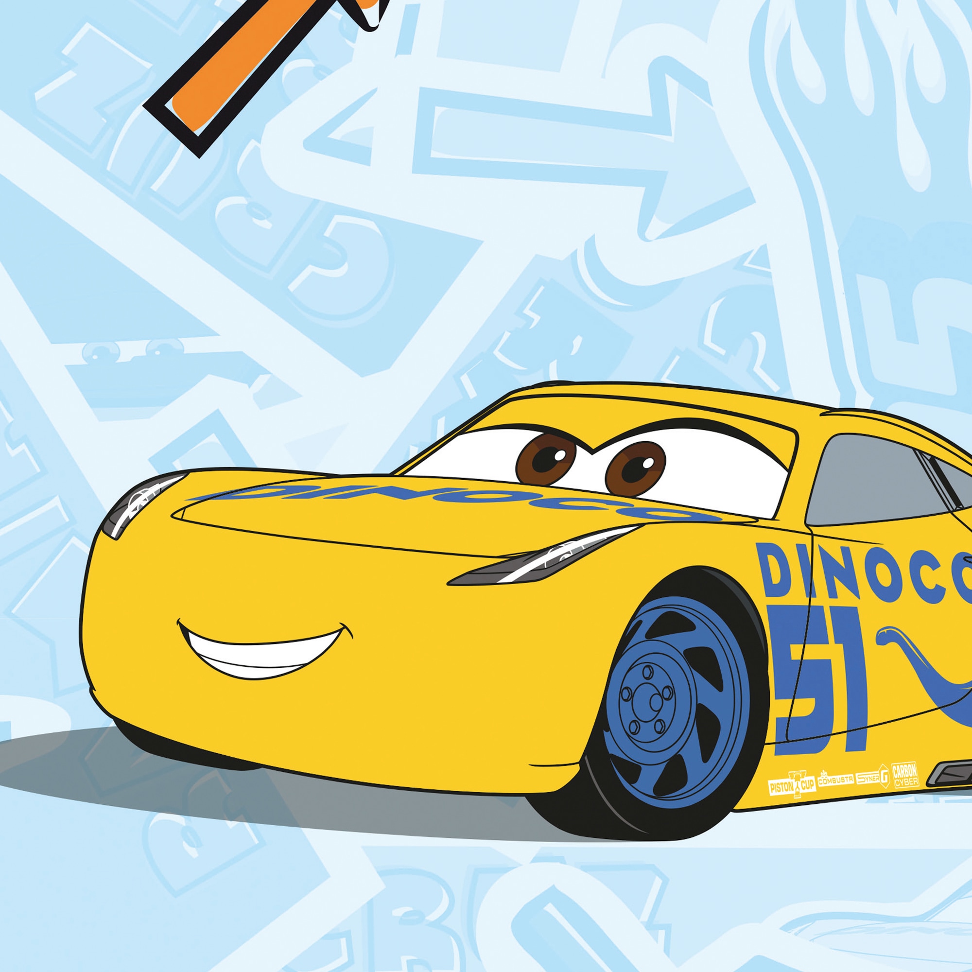 Komar Papier peint intissé »Cars Let's Race« imprimé lisse rouleau de 53 x 1005 cm