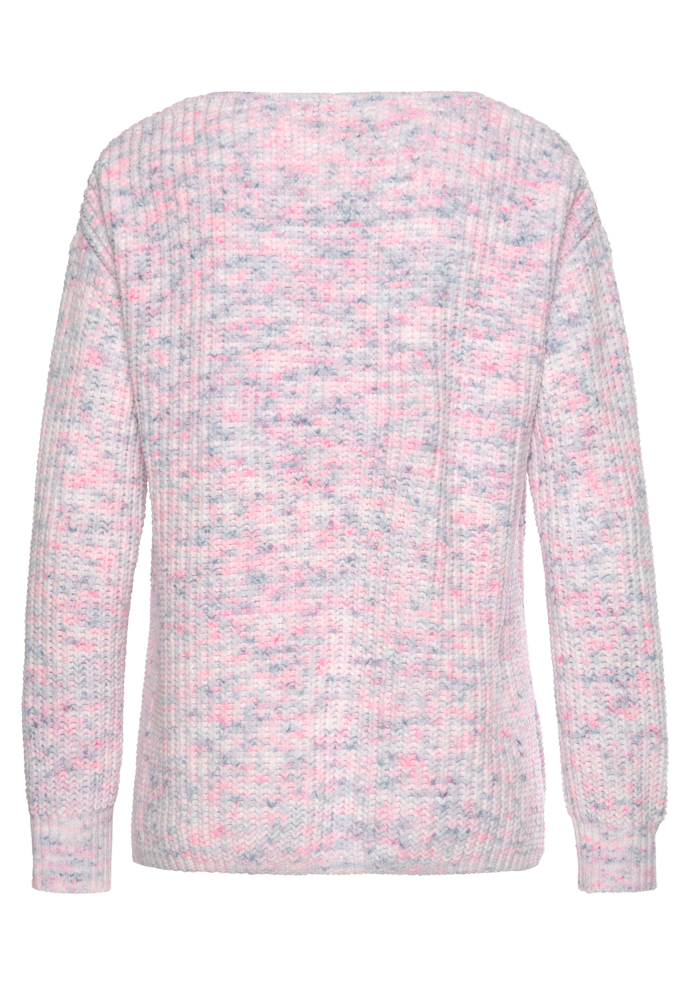 Buffalo Pull col V en chenille douce, pull tricoté, très doux