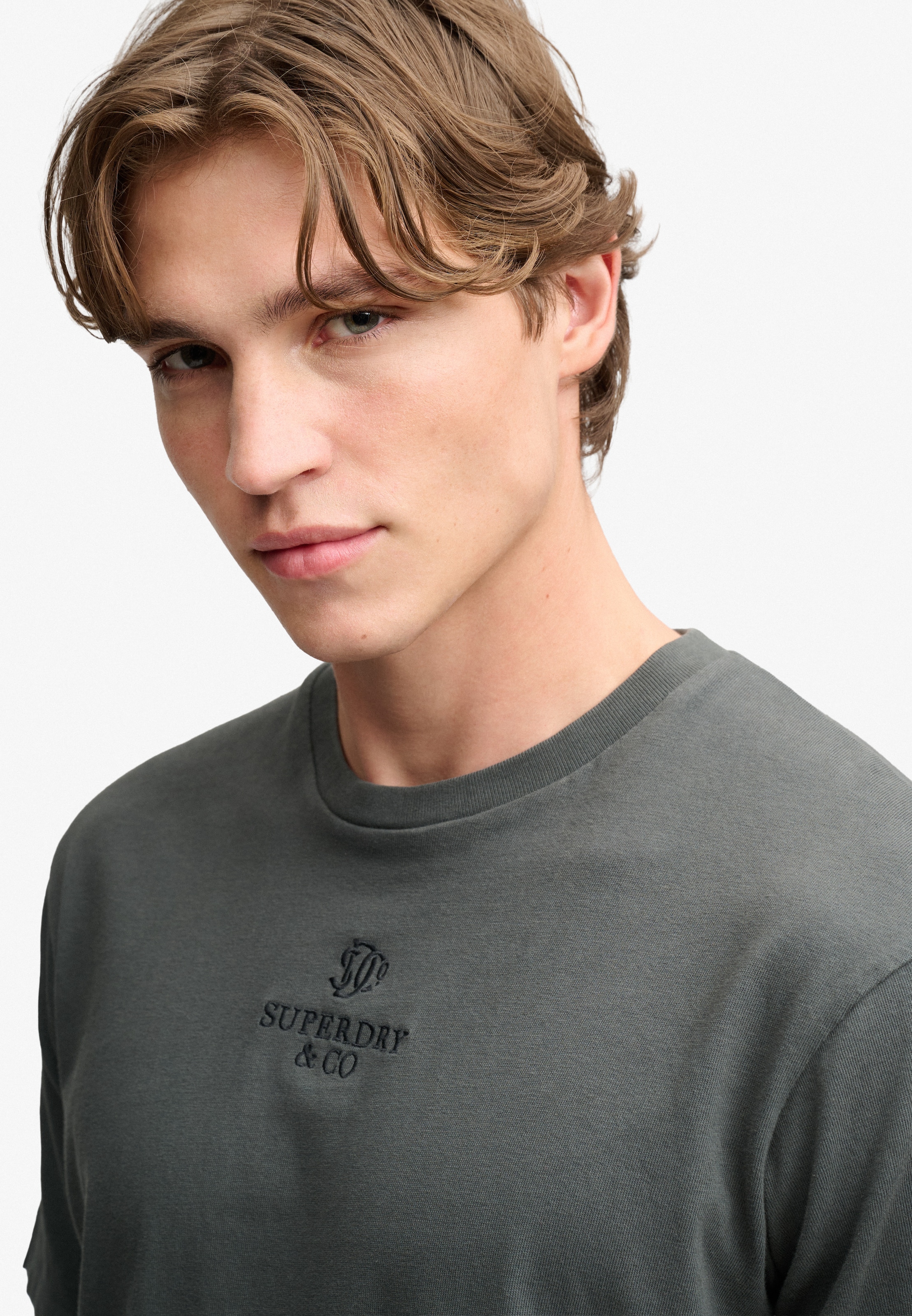 Superdry Shirt à col rond »MICRO LOGO T SHIRT« coton, coupe ample