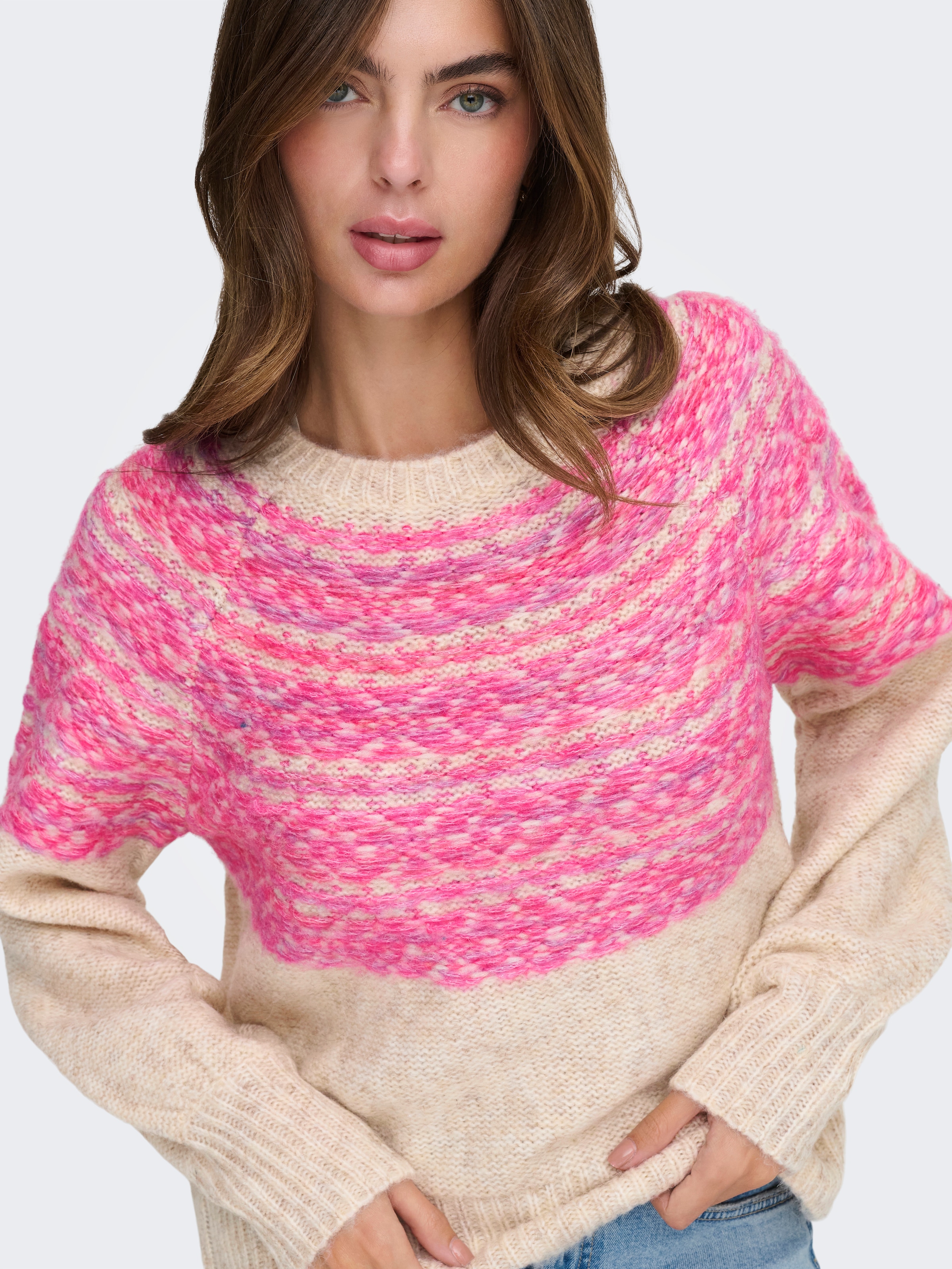 ONLY Pull en tricot »ONLSIDONA LIFE LS JQ O-NECK KNT«
