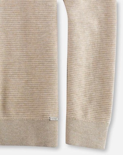 OLYMP Pull à col rond »OLYMP Strick Casual« avec motif structuré à la mode