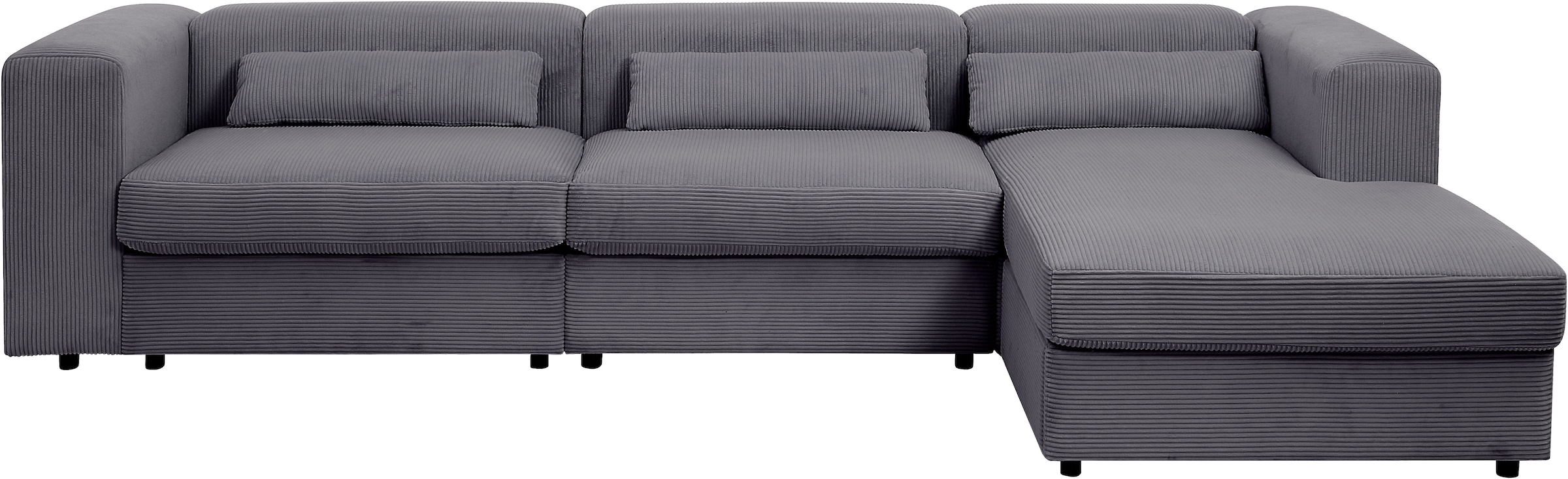 GOODproduct Ecksofa »Uno, L-Form, Breite: 307cm« beidseitig montierbarem Longchair,mit Taschenfederkern, in Cord