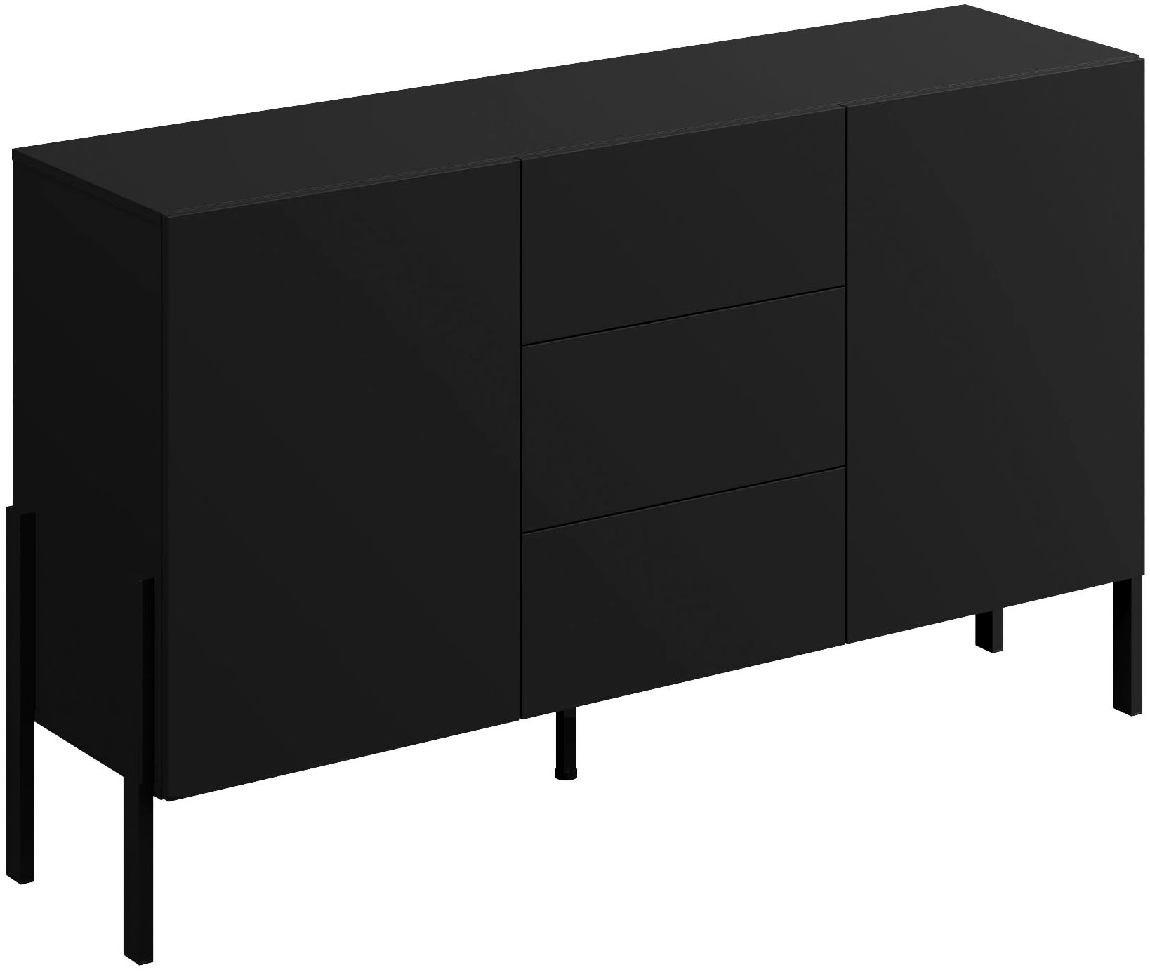 GOODproduct Sideboard »Jukon, Breite 150 bzw.180 cm, moderne grifflose Kommode« Schubladenschrank 2 Türen/3 Schubkästen, push-to-open-Funktion