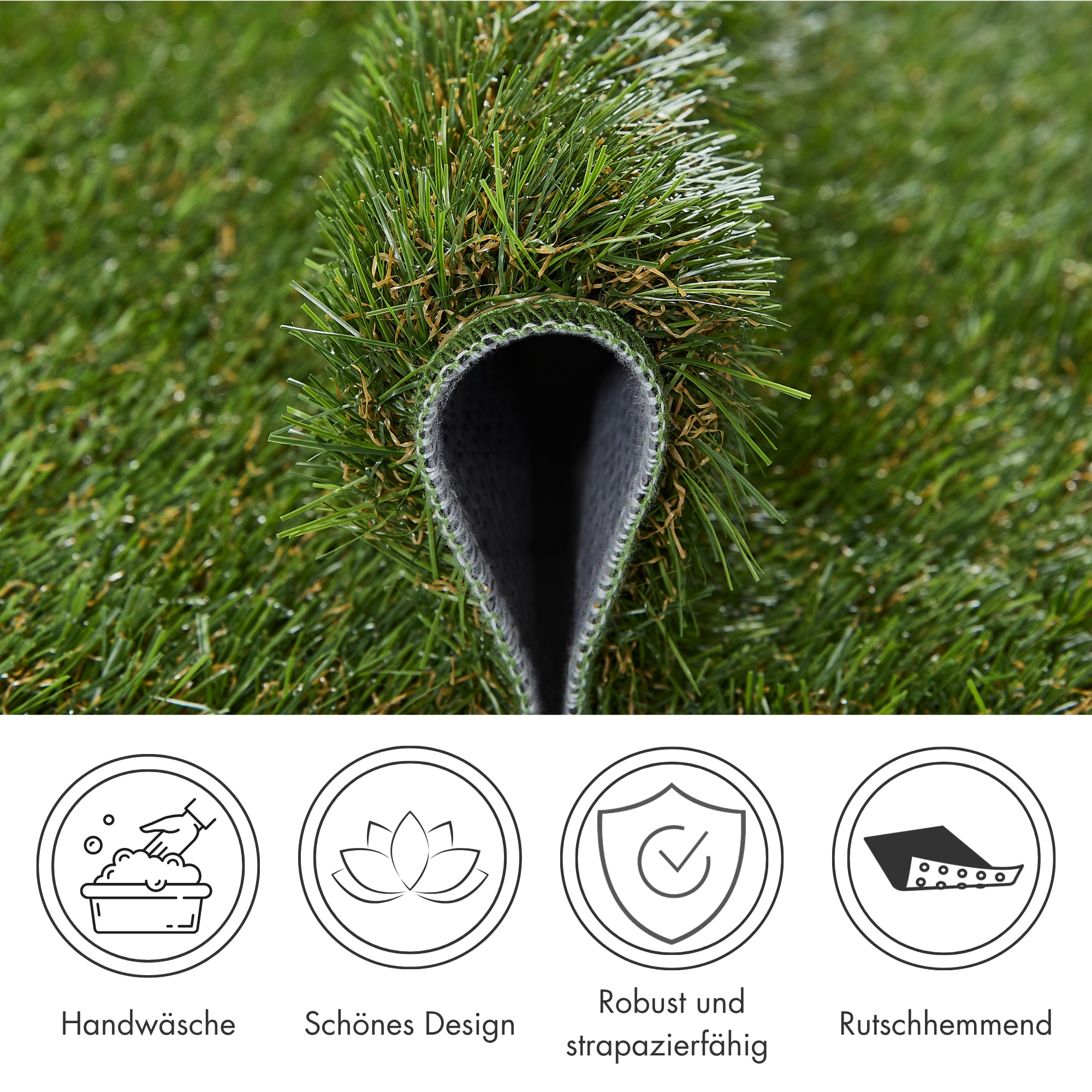 Andiamo Platzset »Kuba, ideale Tischdeko für Fussball Fans« Tischset 30/45 cm, Kunstrasen, natürliche Optik, waschbar