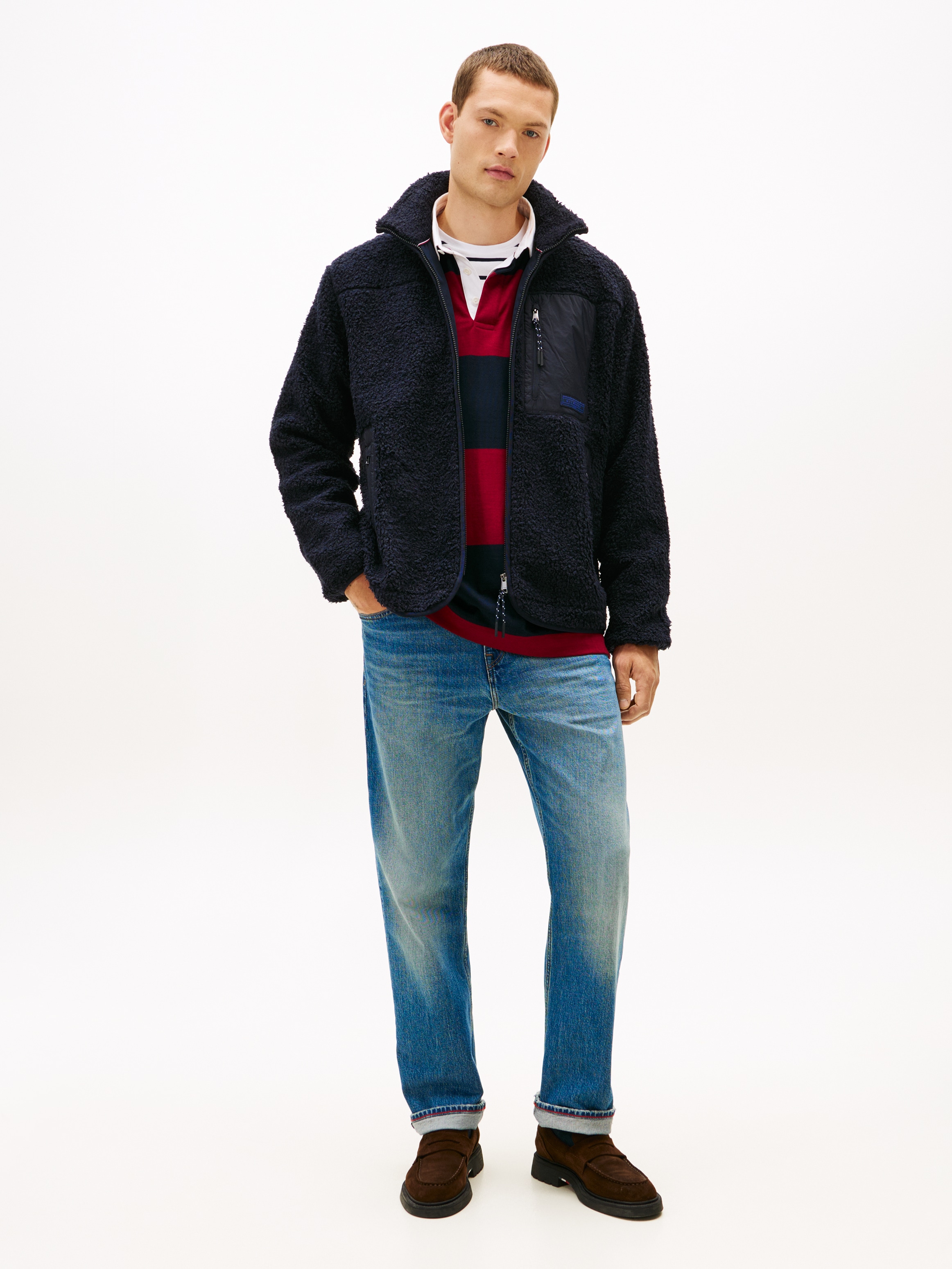Tommy Hilfiger Veste sweat »TEDDY FLEECE ZIP THROUGH« Übergangsjacke Herbstjacke Teddy Plüsch Soft Jacke
