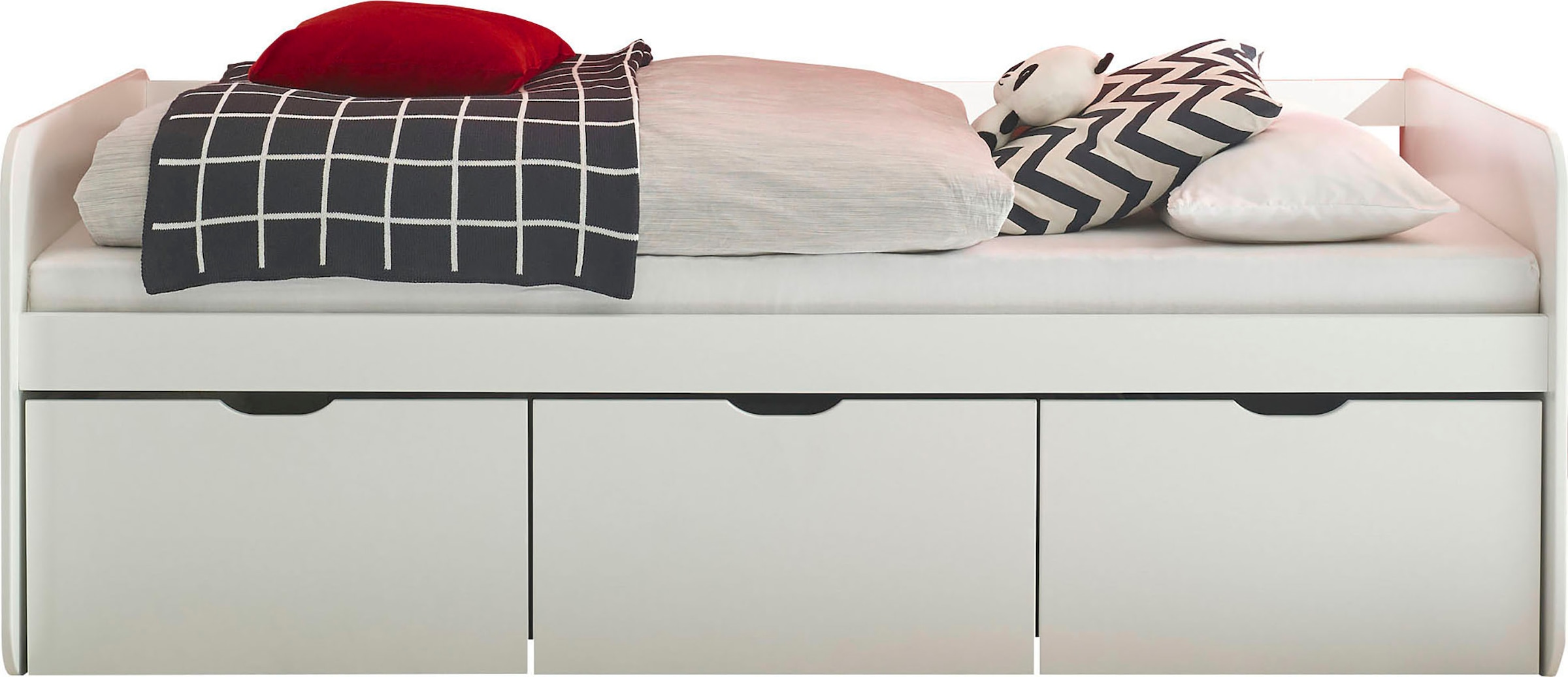 Begabino Lit de rangement »Eino Bett, Einzelbett« comprend 3 tiroirs coulissants
