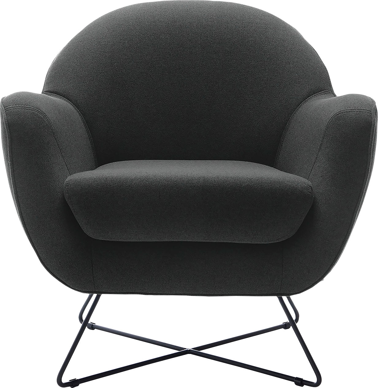 TRENDMANUFAKTUR Fauteuil »Evora, Loungesessel, Designsessel« dans un style intemporel avec structure métallique moderne