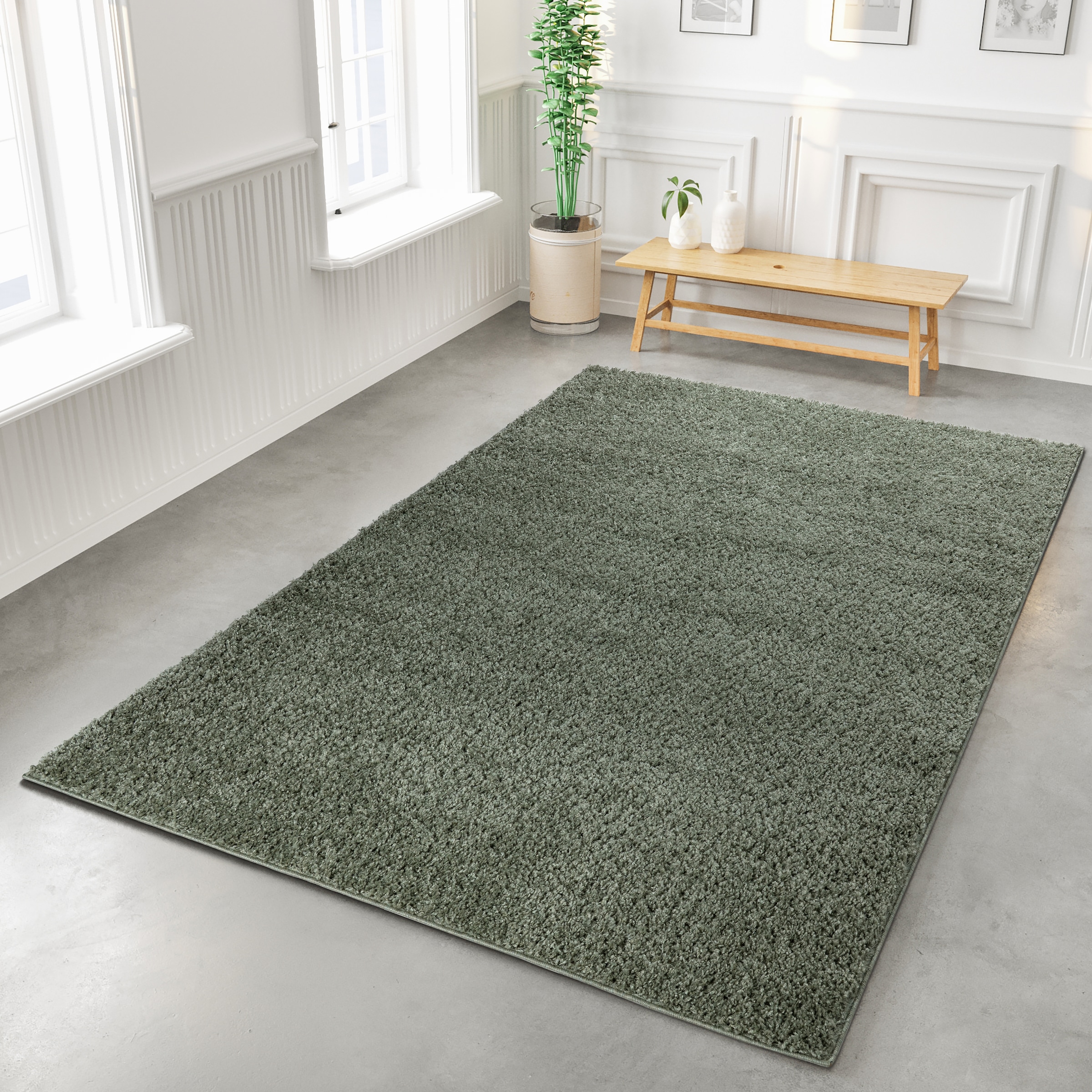 my home Hochflor-Teppich »Shaggy 30« rechteckig 30 mm Höhe Teppich, Uni Farben, besonders weich und kuschelig, Kundenliebling