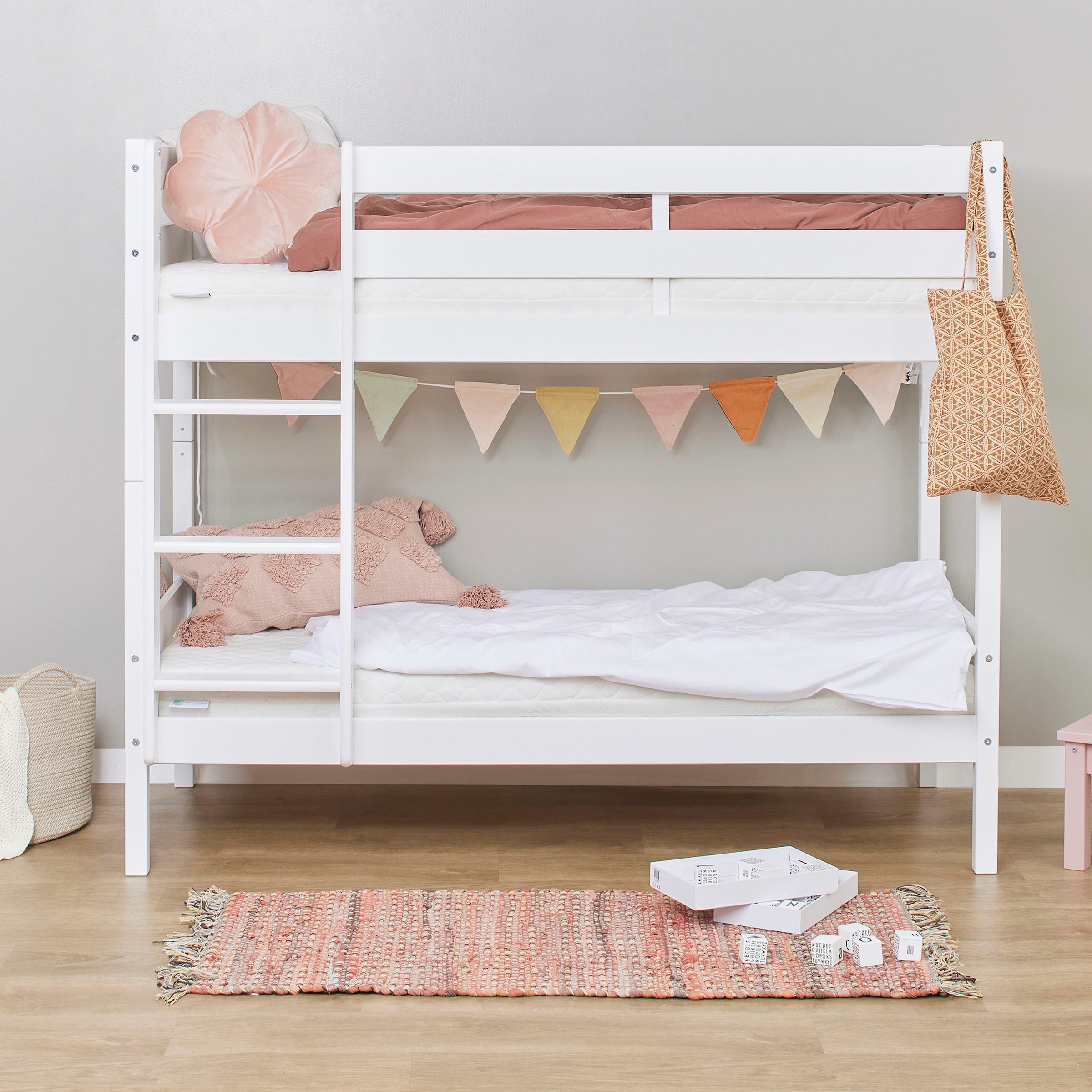Hoppekids Lit superposé »ECO Comfort Kinderbett 90x200 oder 70x160 aus Massivholz in 4 Farben« TÜV, FSC und Nordisches Umweltzeichen – wahlweise mit Matratzen