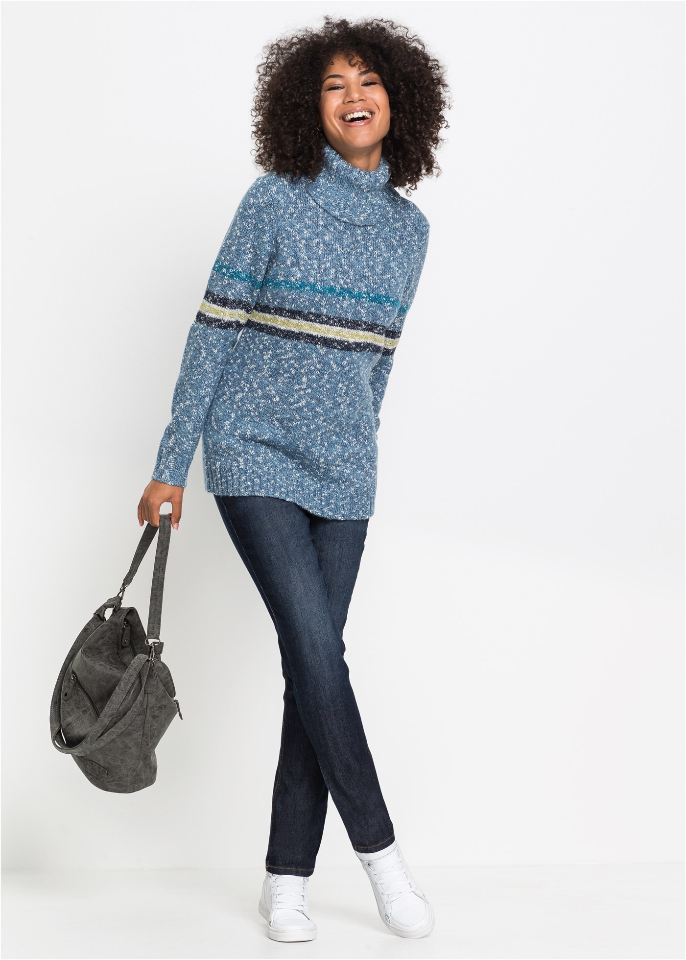 bonprix Mom-Jeans Regular Fit, mit Eingrifftaschen, Gesässtaschen und Coinpocket