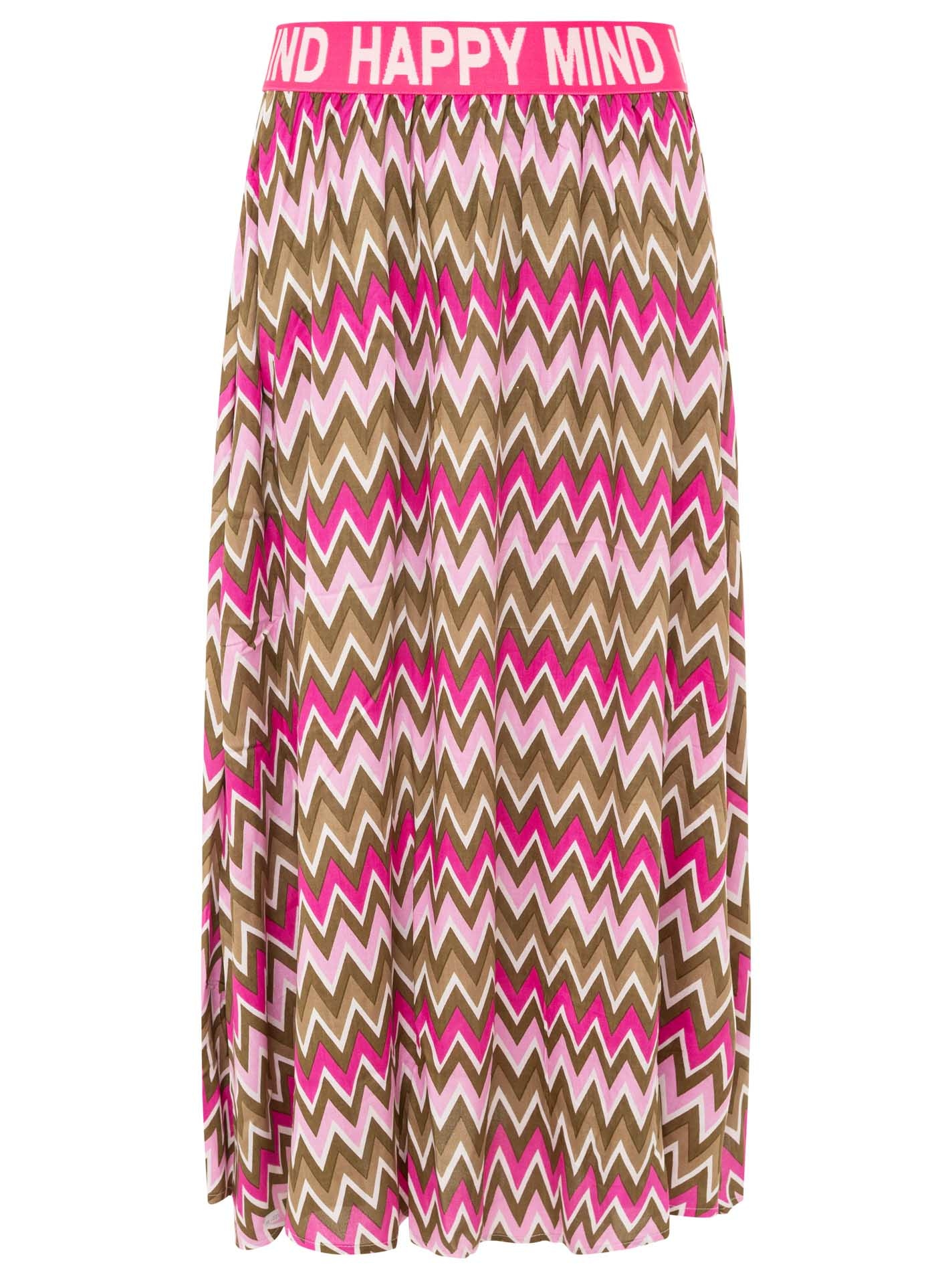Zwillingsherz Maxi jupe »"Zick Zack"« farbiges Zackenmuster, Gummizug mit Schrift, knöchellang