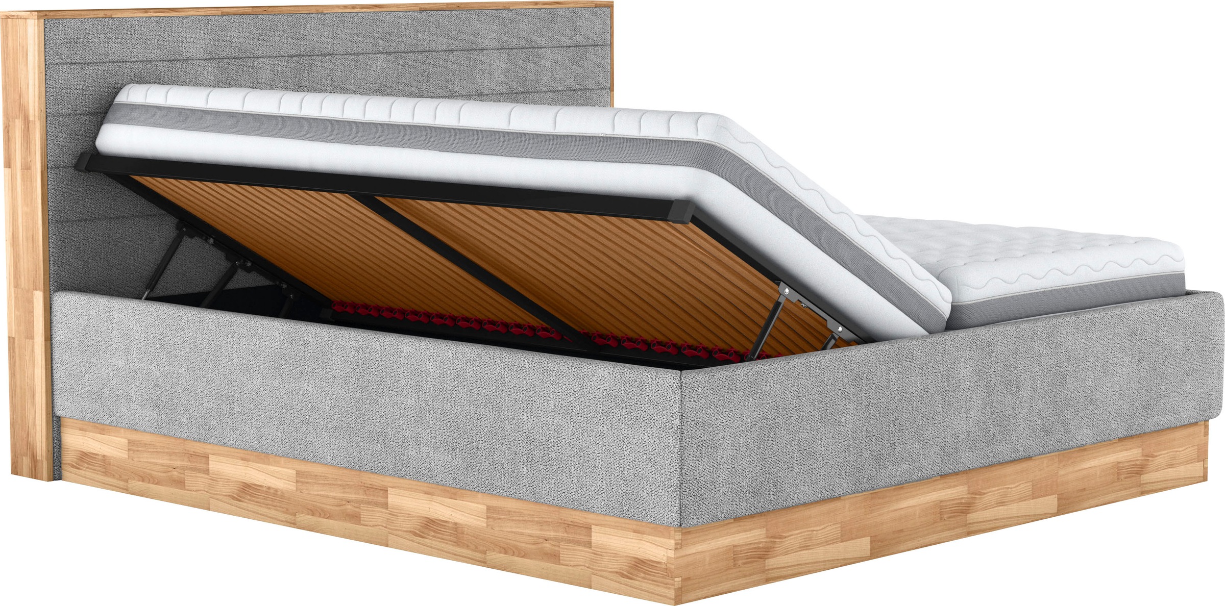 COTTA Lit rembourré »PESETA inkl. Lattenrost und Stauraum, erhältlich in 160cm & 180cm« mit Echtholzleiste und gepolstertem Kopfteil