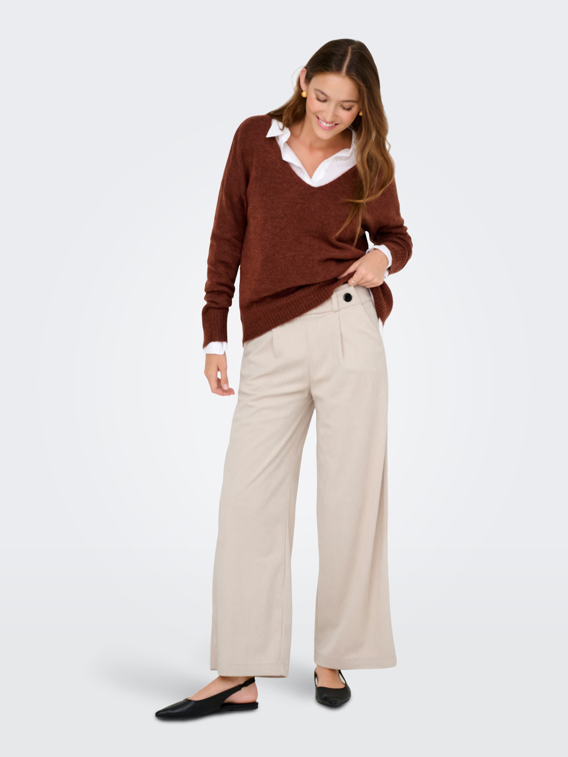 JDY Pantalon en velours côtelé »JDYGEGGO CORD PANT JRS NOOS«  Polyester, loose fit