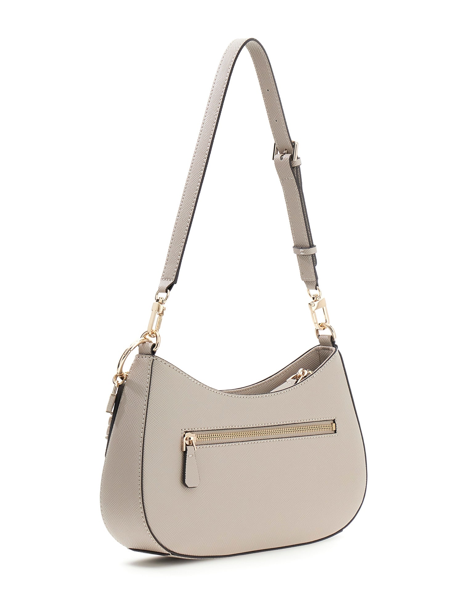 Guess Sac à bandoulière »NOELLE II TOP ZIP SHOULDER BAG« Damen Henkeltasche, Handtasche in klassischer Optik, mit Anhänger