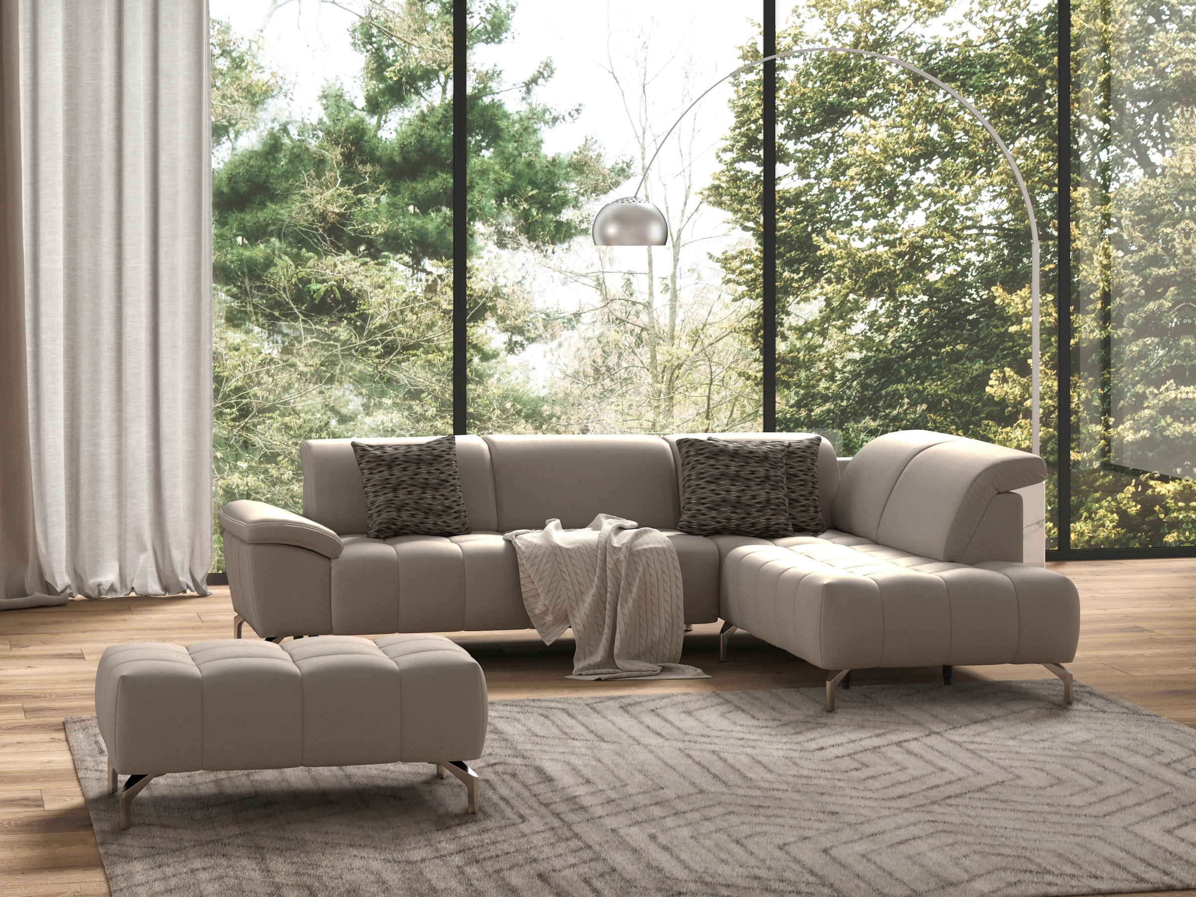 sit&more Ecksofa »Cool L-Form« wahlweise mit Kopfteilverstellung und Vorziehsitz, motorisch