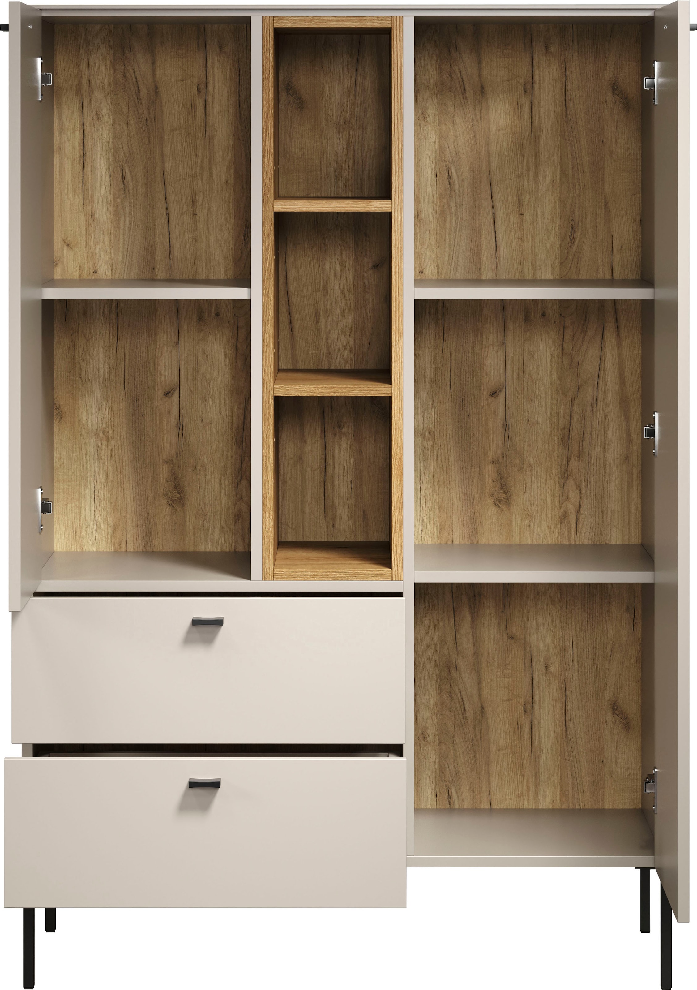 Home affaire Buffet haut »San Pedro« 1 cuis tlg. Highboard, 2 Türen, 2 Schubkasten & Soft-Close - (B/T/H) 93/42/140 cm