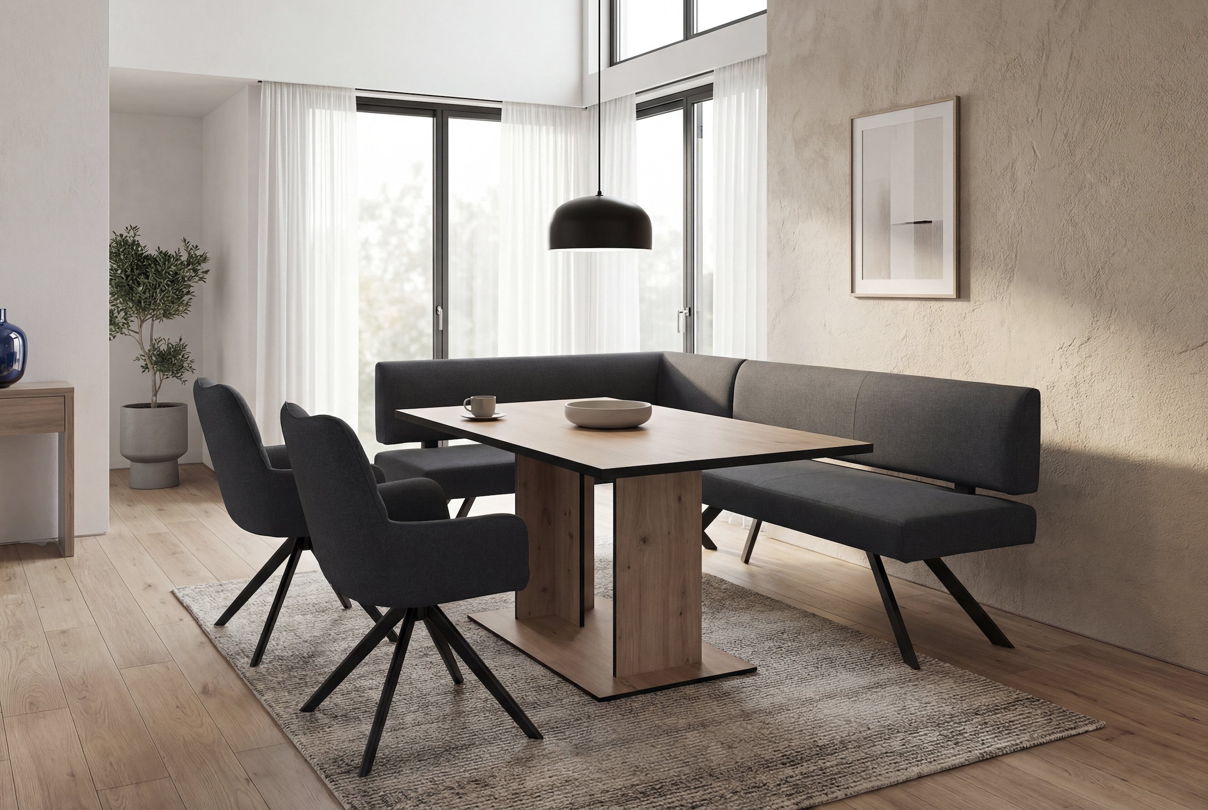 byLIVING Banc d'angle »TORONTO« Webstoff, bis 160 kg, Taschenfederkern, 4-Fussgestell, 3 Sitzplätze