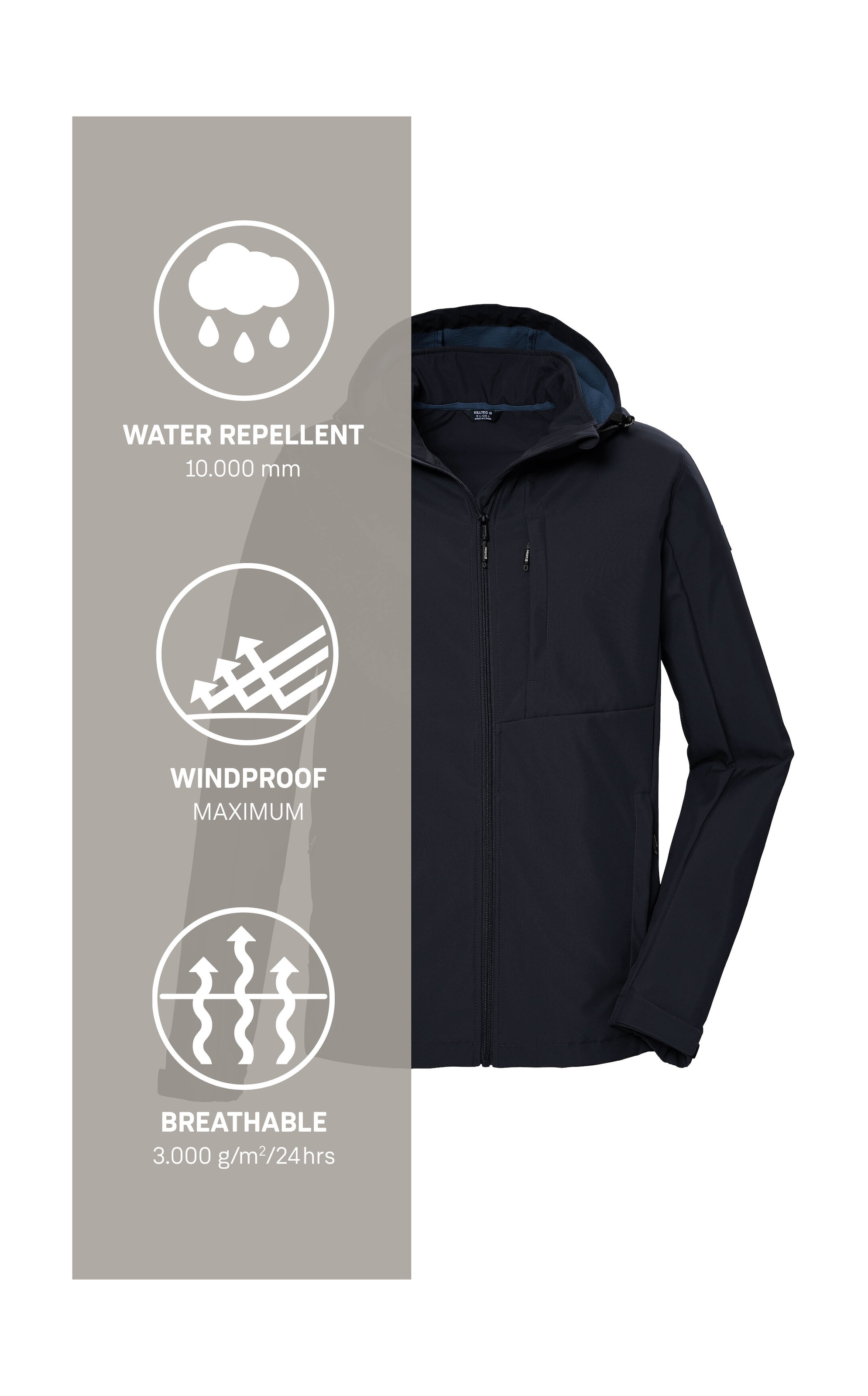 Killtec Veste softshell »KOS 103 MN SFTSHLL JCKT« Atmungsaktive, wind- und wasserabweisende Softshelljacke