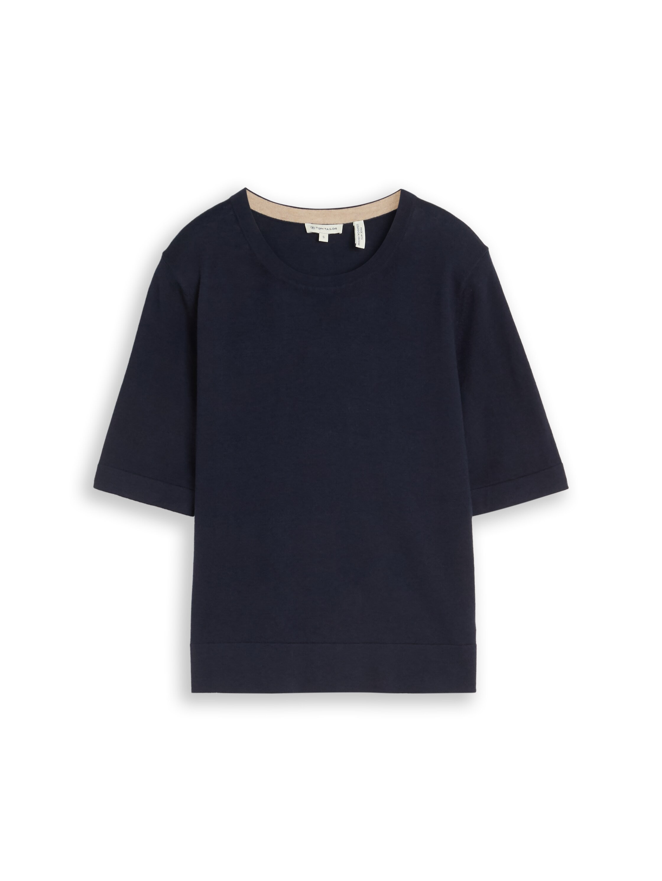TOM TAILOR Pull en tricot Pull d'été - manches demi-longues - avec viscose et stretch