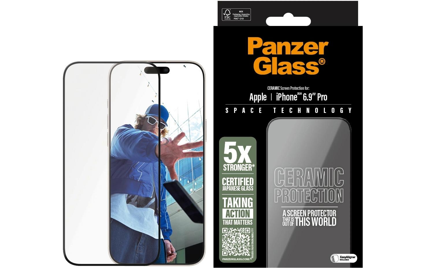 PanzerGlass Displayschutzglas »Ultra Wide Fit Ceramic iPhone 16 Pro Max« für iPhone 16 Pro Max 1 Stk. tlg.