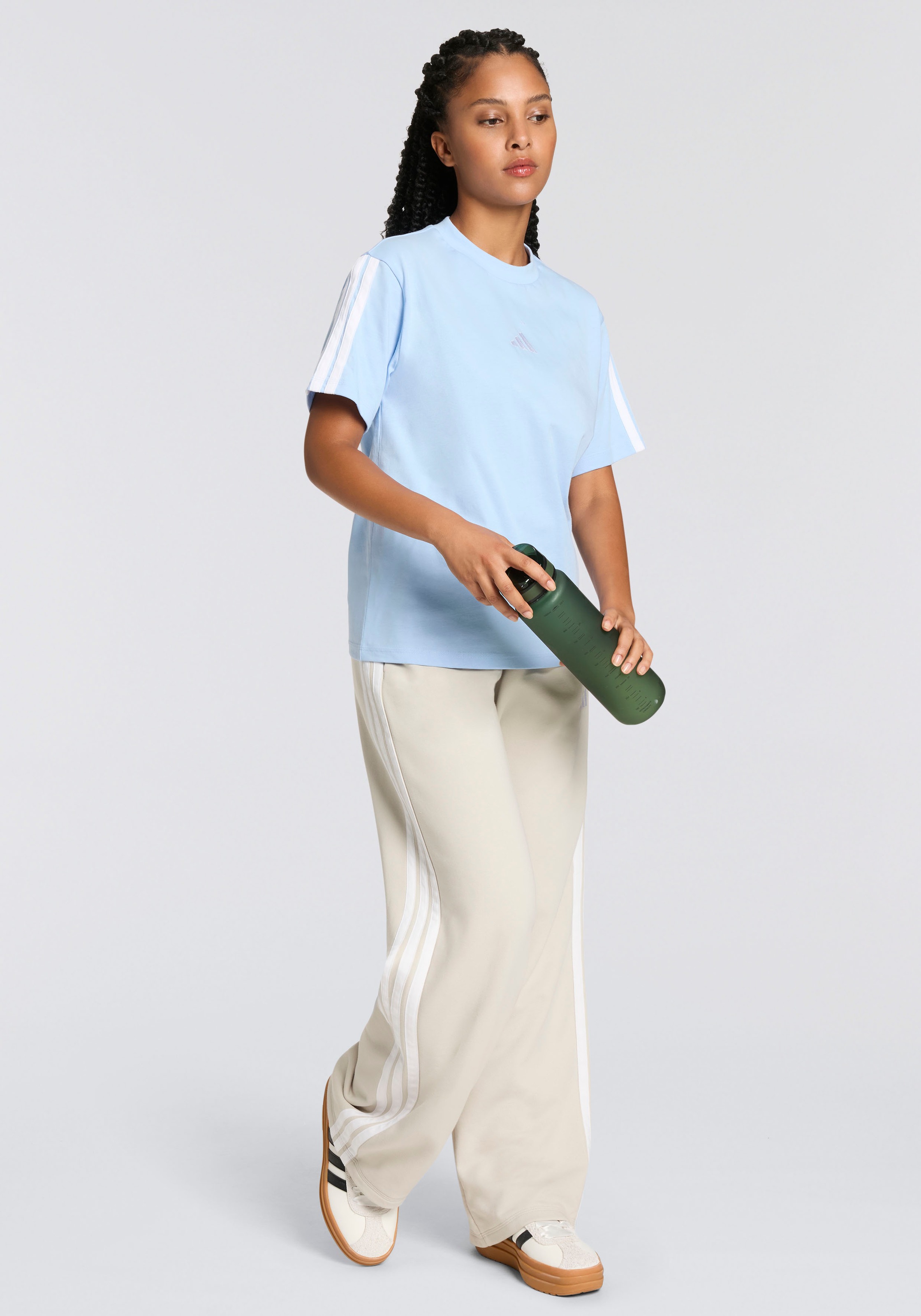 adidas Sportswear T-shirt »W 3S SJ T B« classiques 3 bandes sur les manches, sans fermeture
