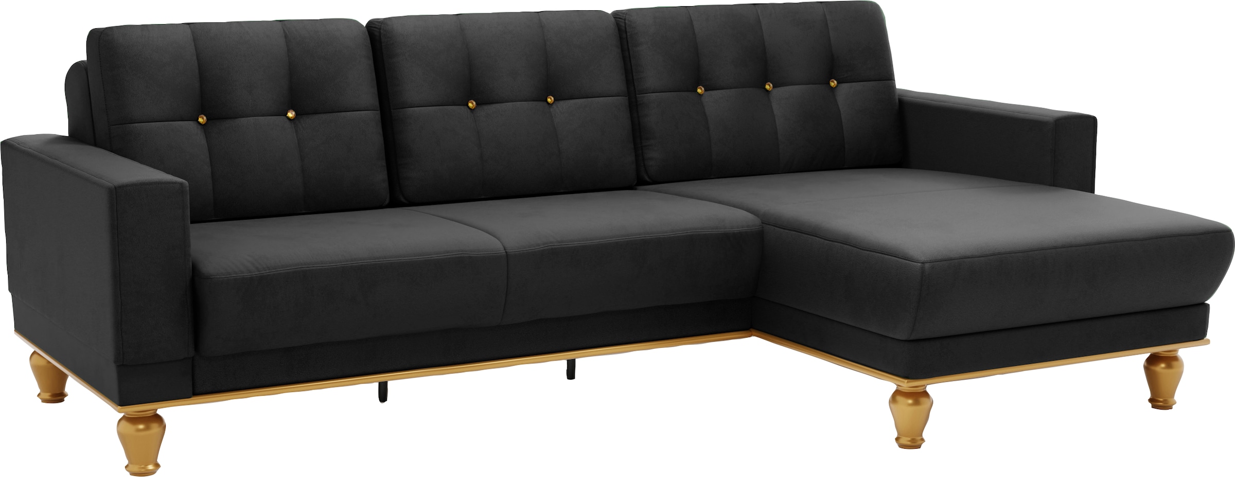 sit&more Ecksofa »Orient 5 L-Form« mit Strass-Stein, wahlweise mit Bettfunktion und Bettkasten