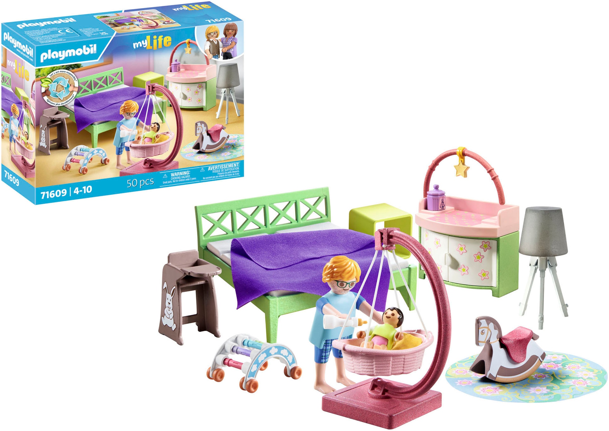 Playmobil® Jeu de construction »Schlafzimmer mit Babyspielecke (71609), myLife« Made in Europe