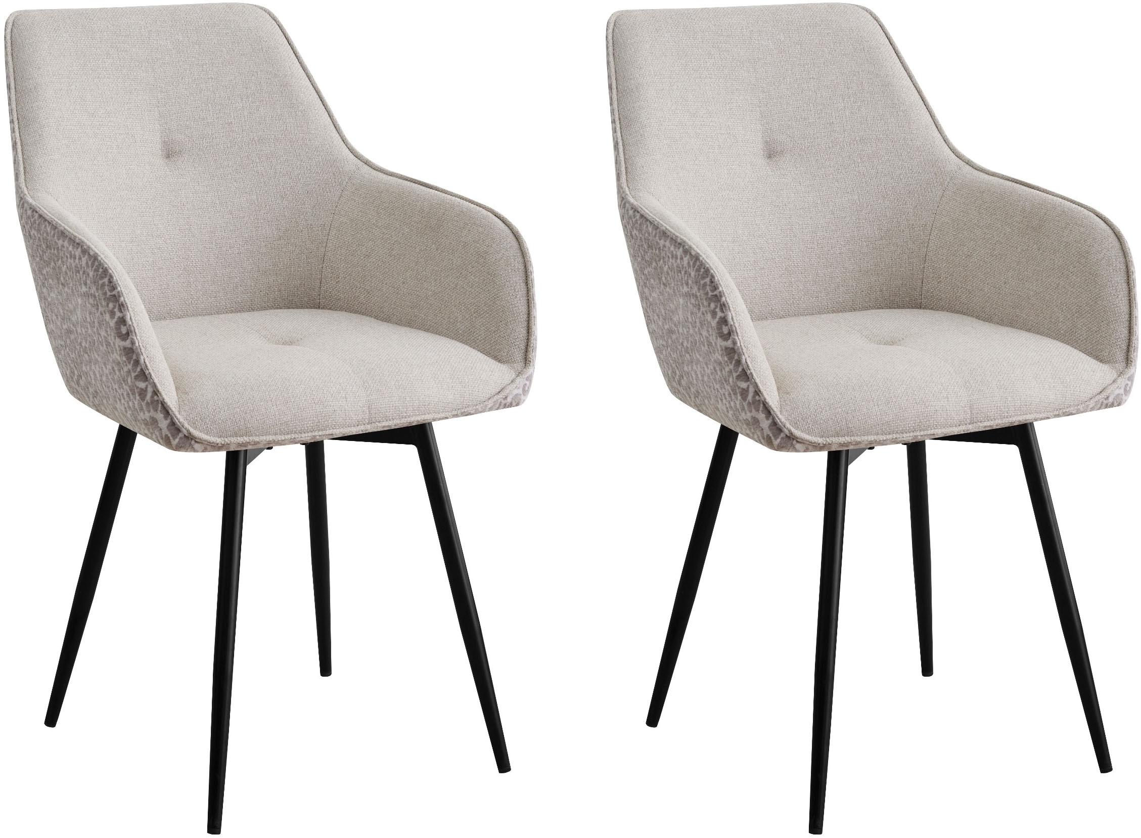 GOODproduct Esszimmerstuhl »Lincoln« (Set) 2 Stk.moderner Stuhl mit Leopardenlook, Webstoff und 360°-Drehfunktion