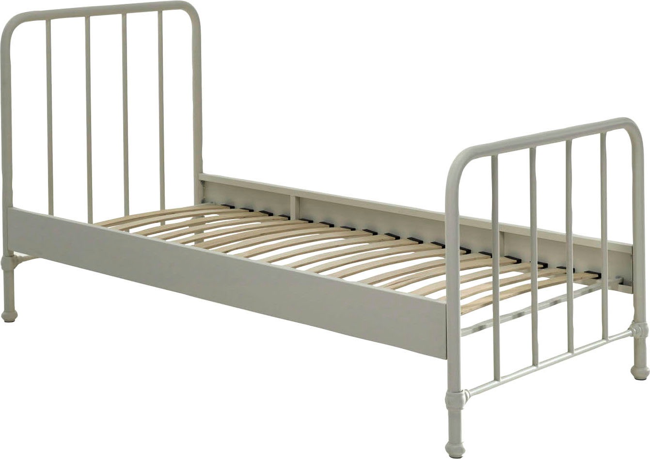 Vipack Jugendbett »Bronxx, Einzelbett 90/200, sehr stabil, romantische Optik« B/H/T ca. 96,5x110x206cm, inkl. Lattenrost, Bodenfreiheit,  Oberfläche pulverbeschichtet, verschiedene Farben zur Wahl