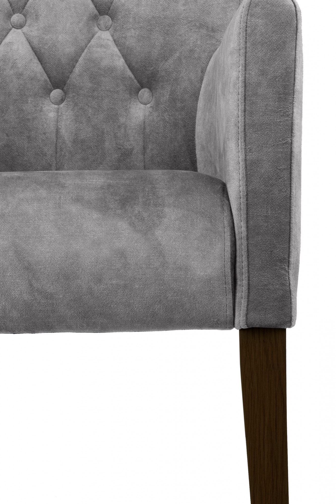 Home affaire Armlehnstuhl »Cortega Esszimmerstuhl mit Knopfheftung« () 1 Stk.Beingestell Massivholz, bequem gepolstert